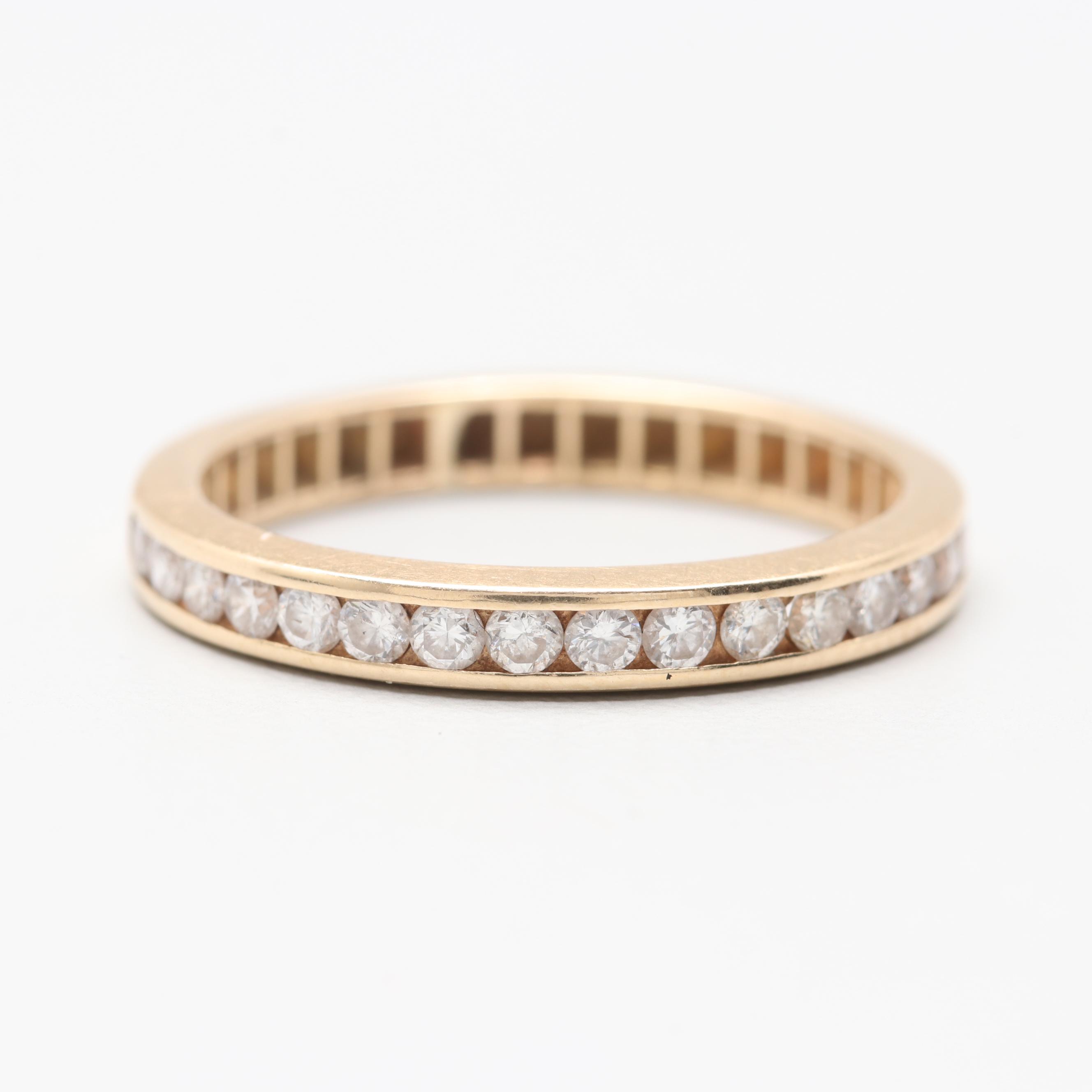 14K Yellow Gold Diamond Band