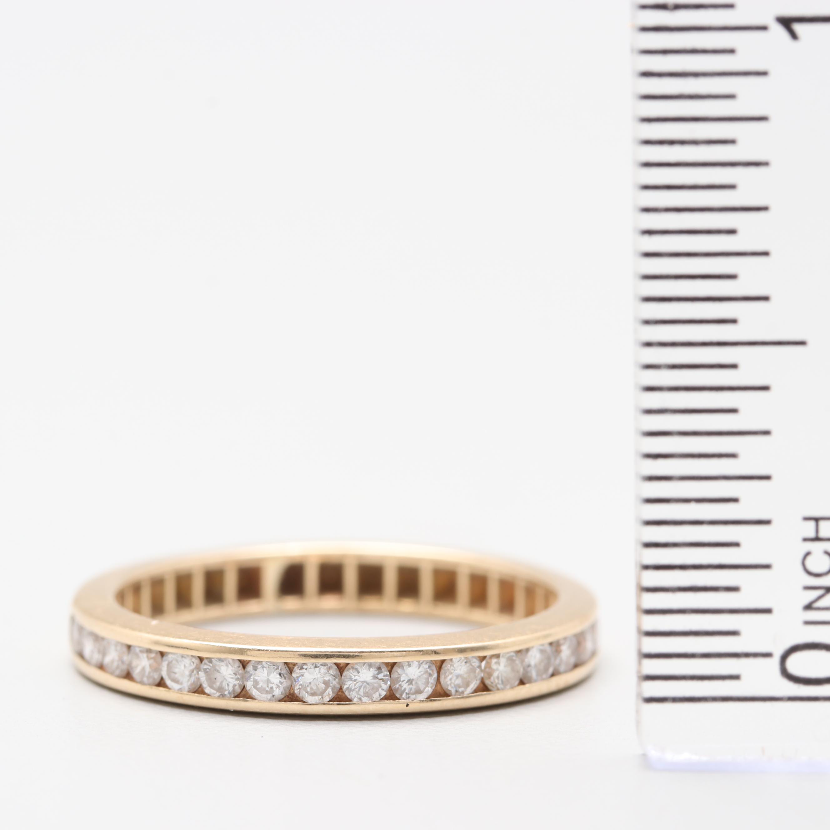 14K Yellow Gold Diamond Band