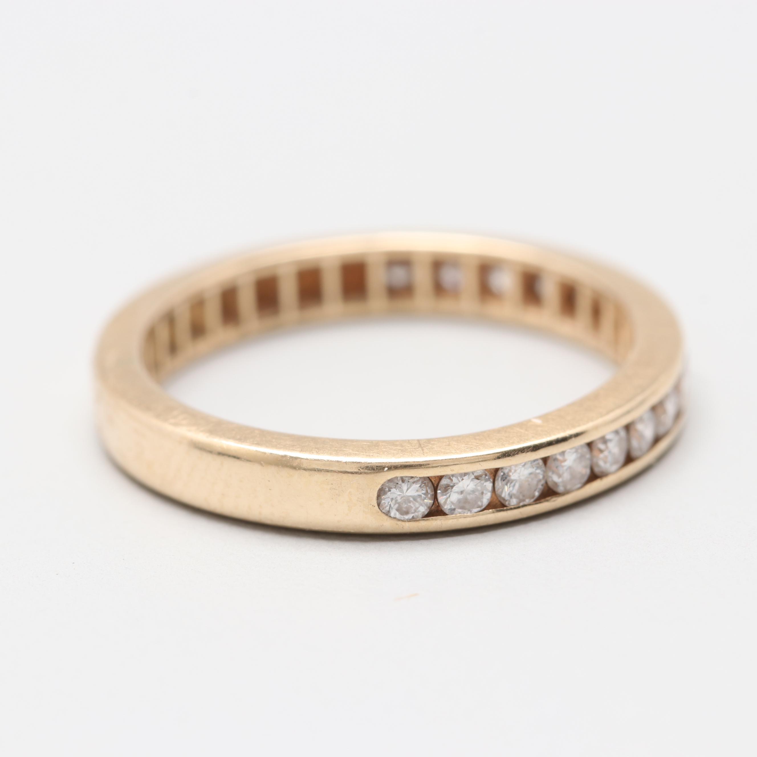 14K Yellow Gold Diamond Band