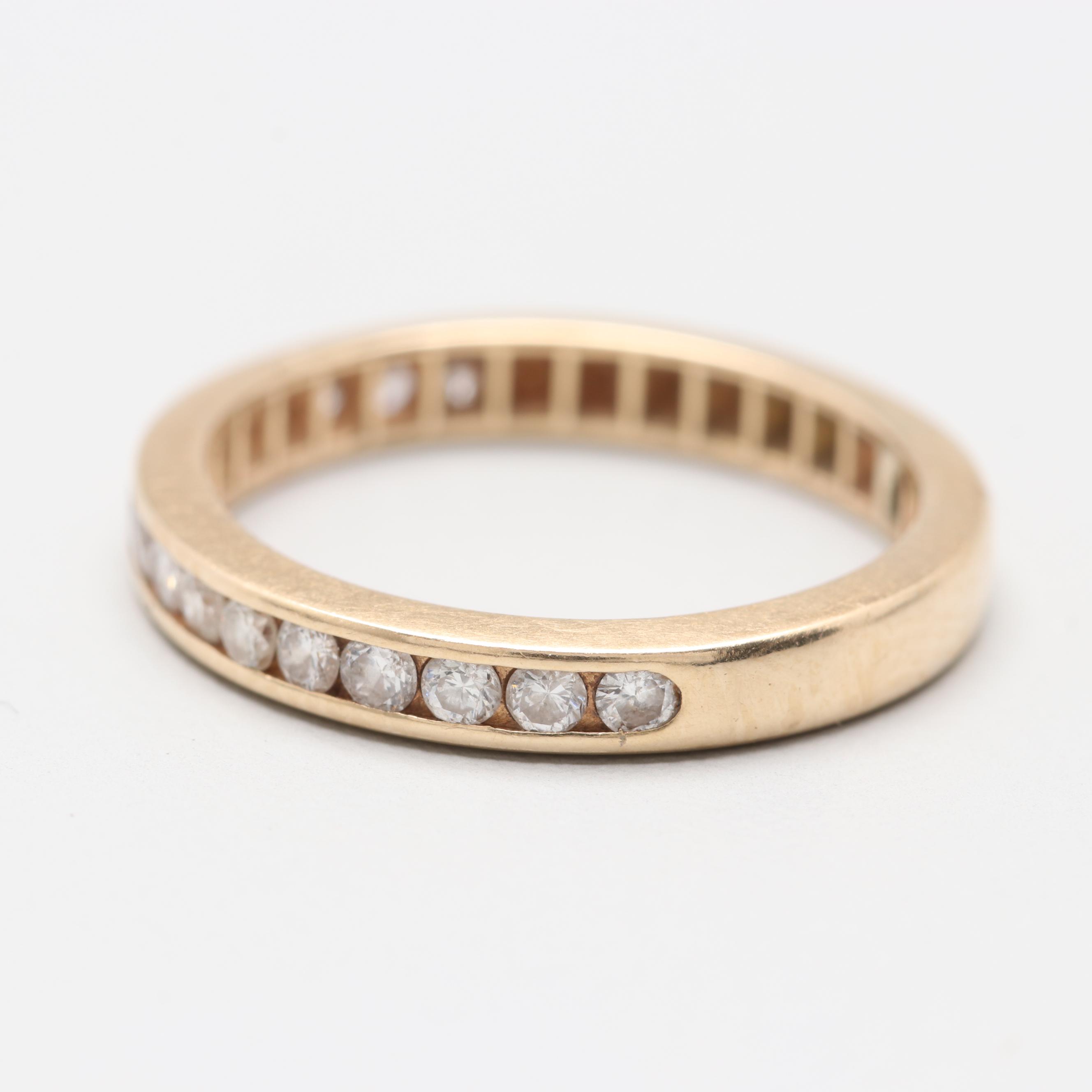 14K Yellow Gold Diamond Band