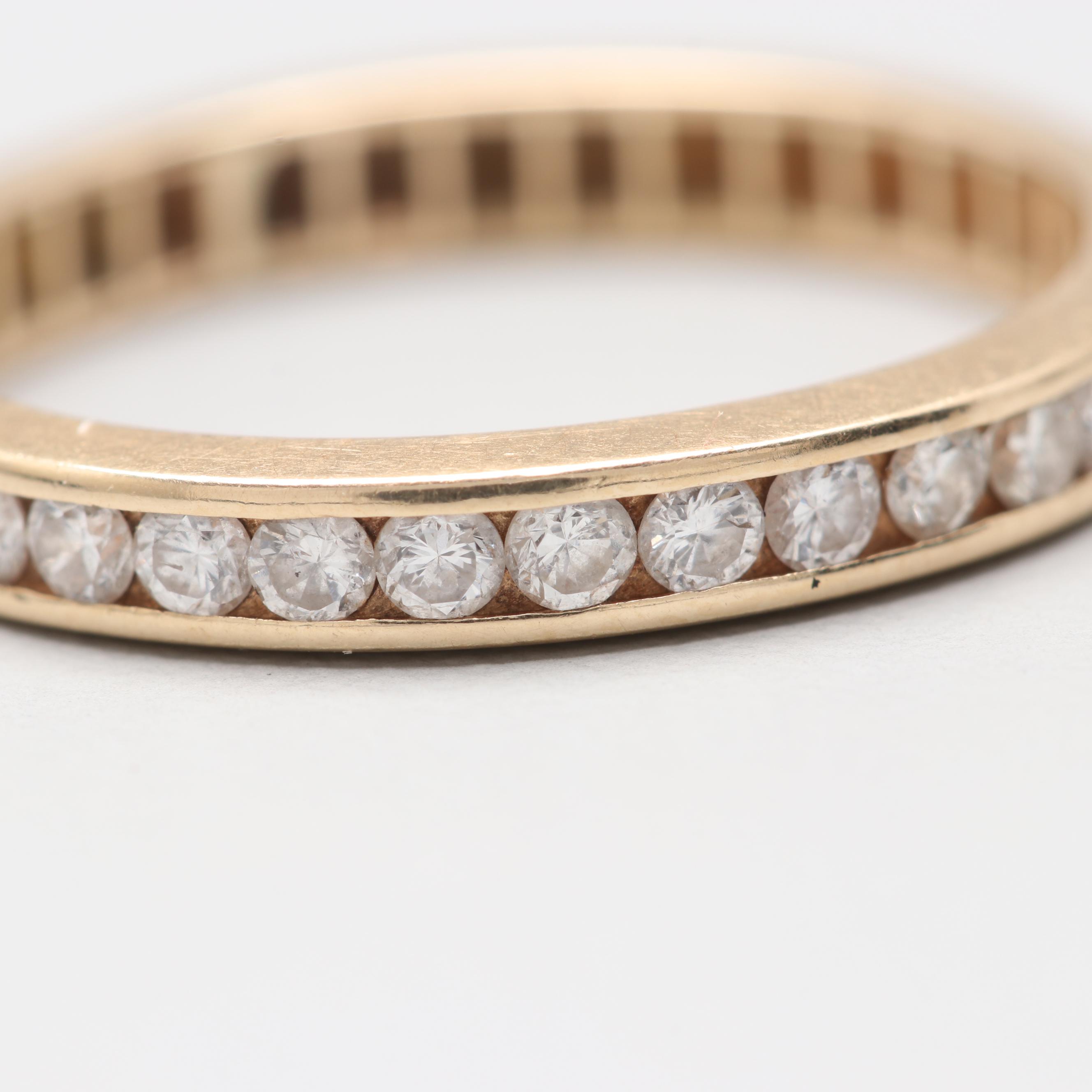 14K Yellow Gold Diamond Band