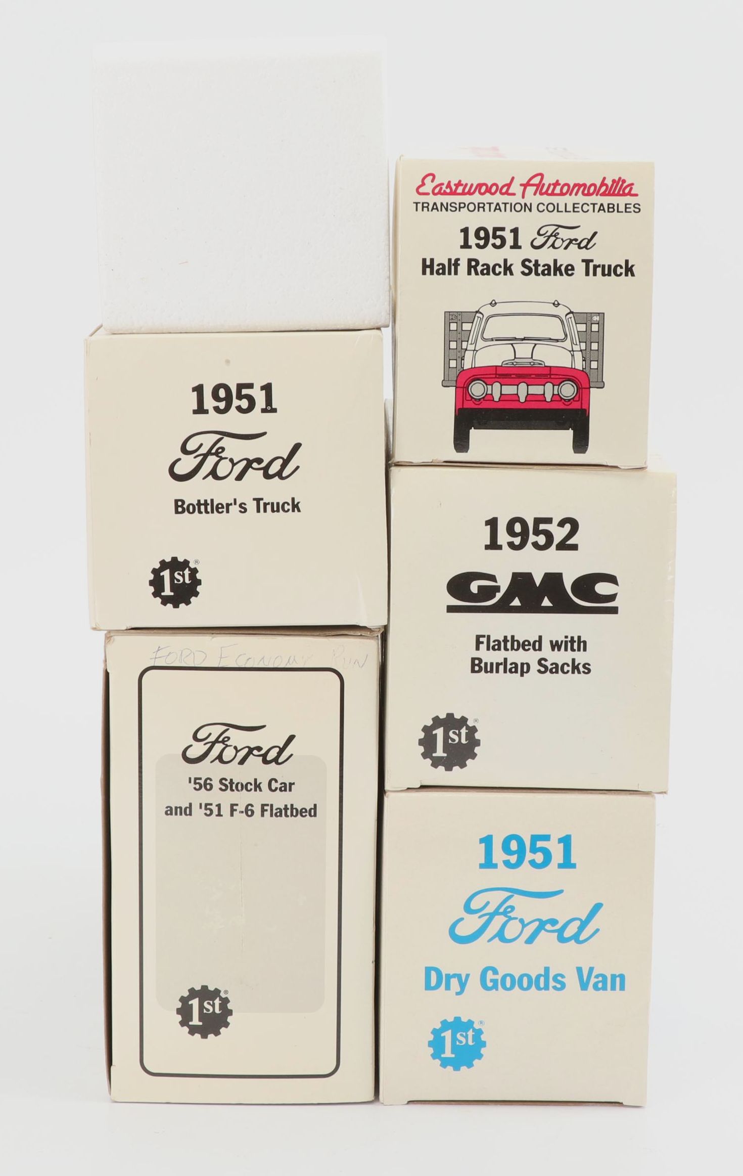 First Gear Die-Cast Metal Replica Ford and GMC Cars and Trucks, C. 1990s