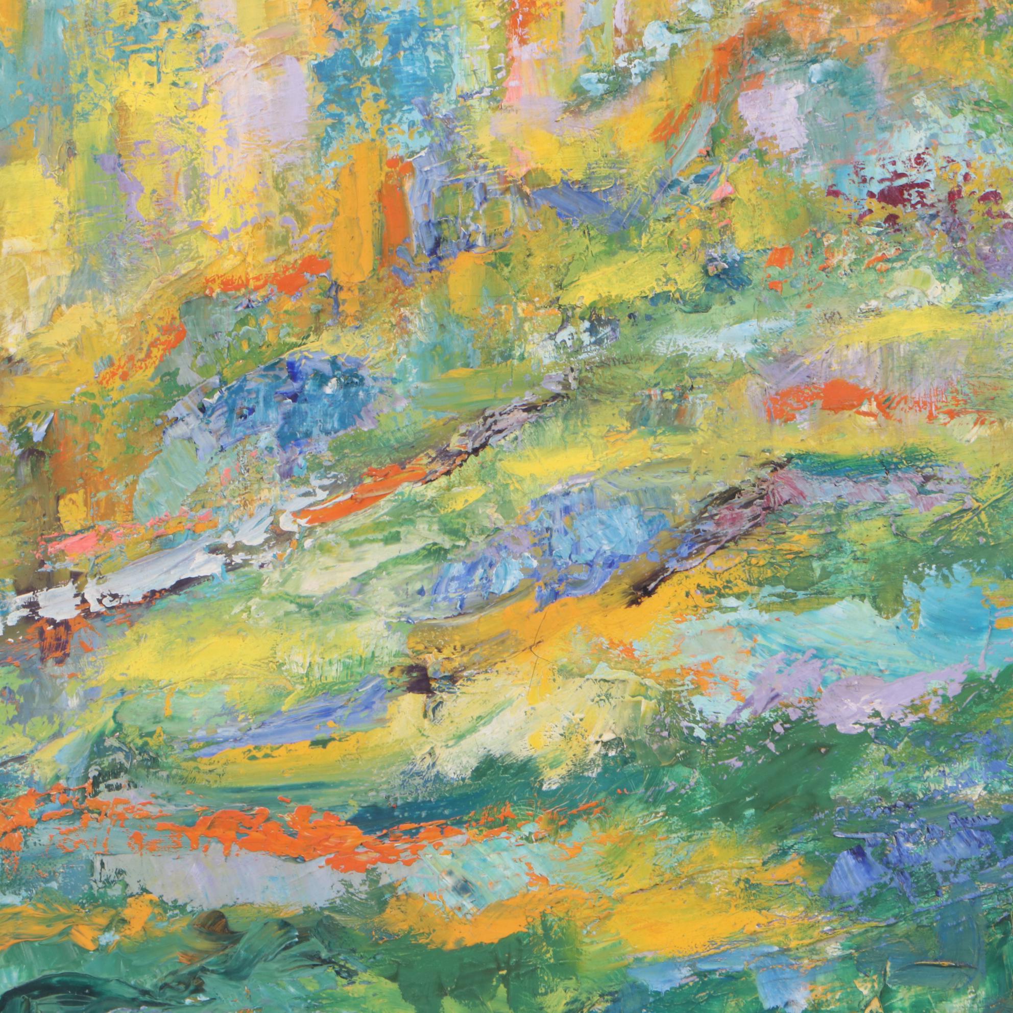 Margaret Schwartz Vintage Cityscape Oil Painting