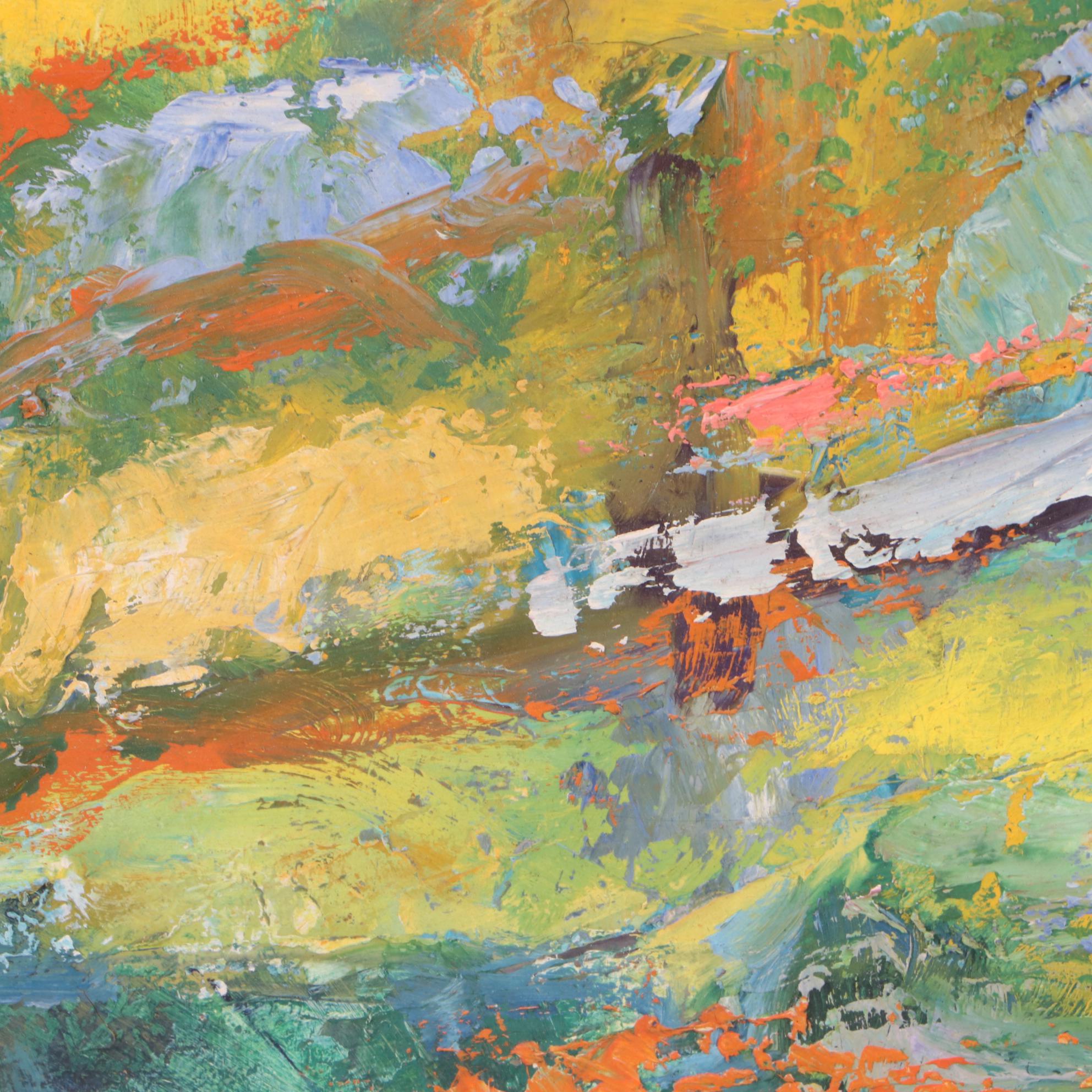 Margaret Schwartz Vintage Cityscape Oil Painting