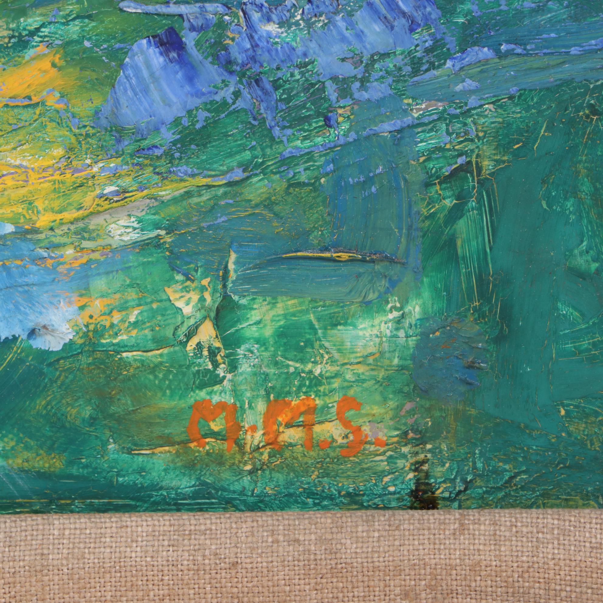 Margaret Schwartz Vintage Cityscape Oil Painting