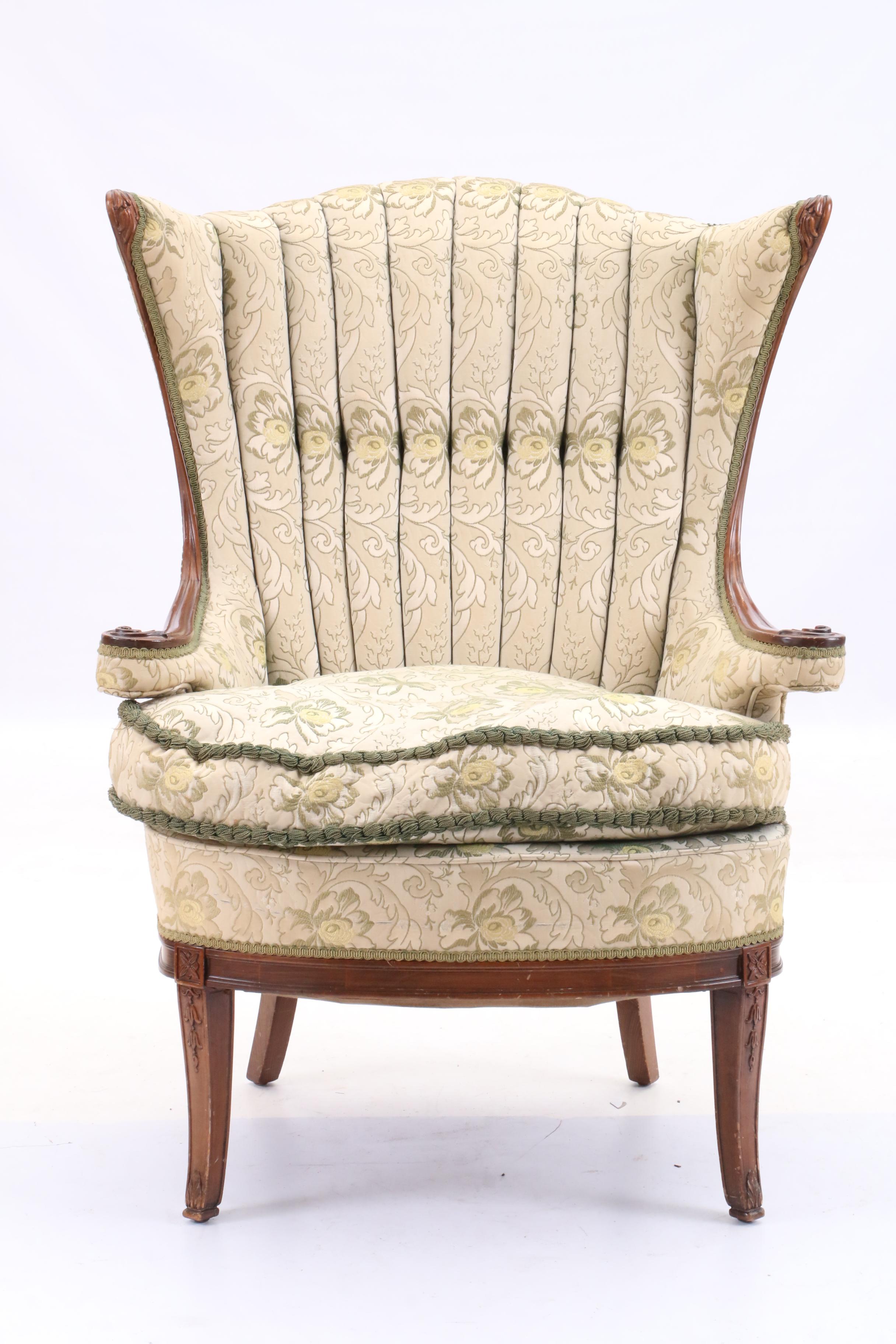 Upholstered Wing Back Arm Chair by Golden's Furniture