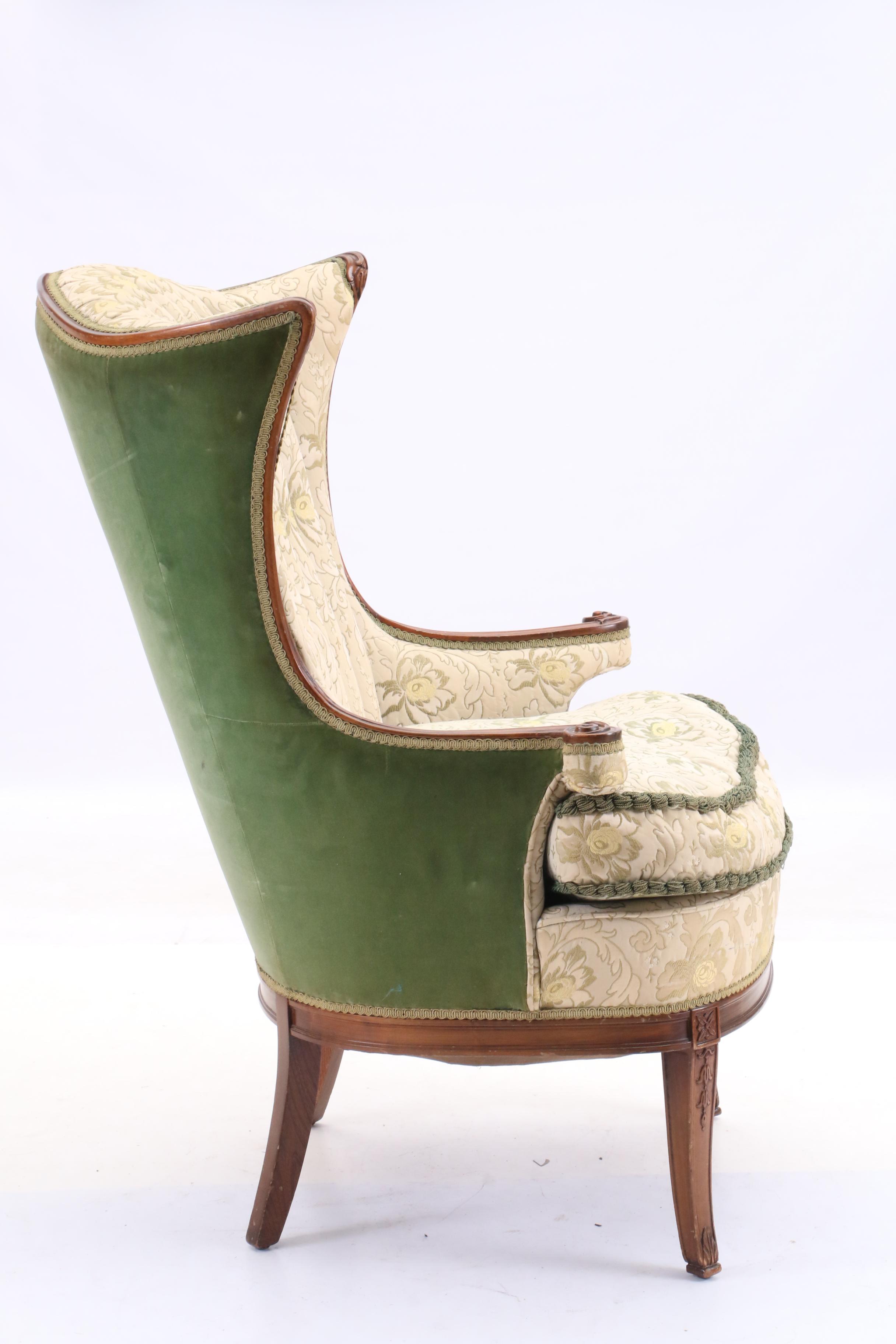 Upholstered Wing Back Arm Chair by Golden's Furniture