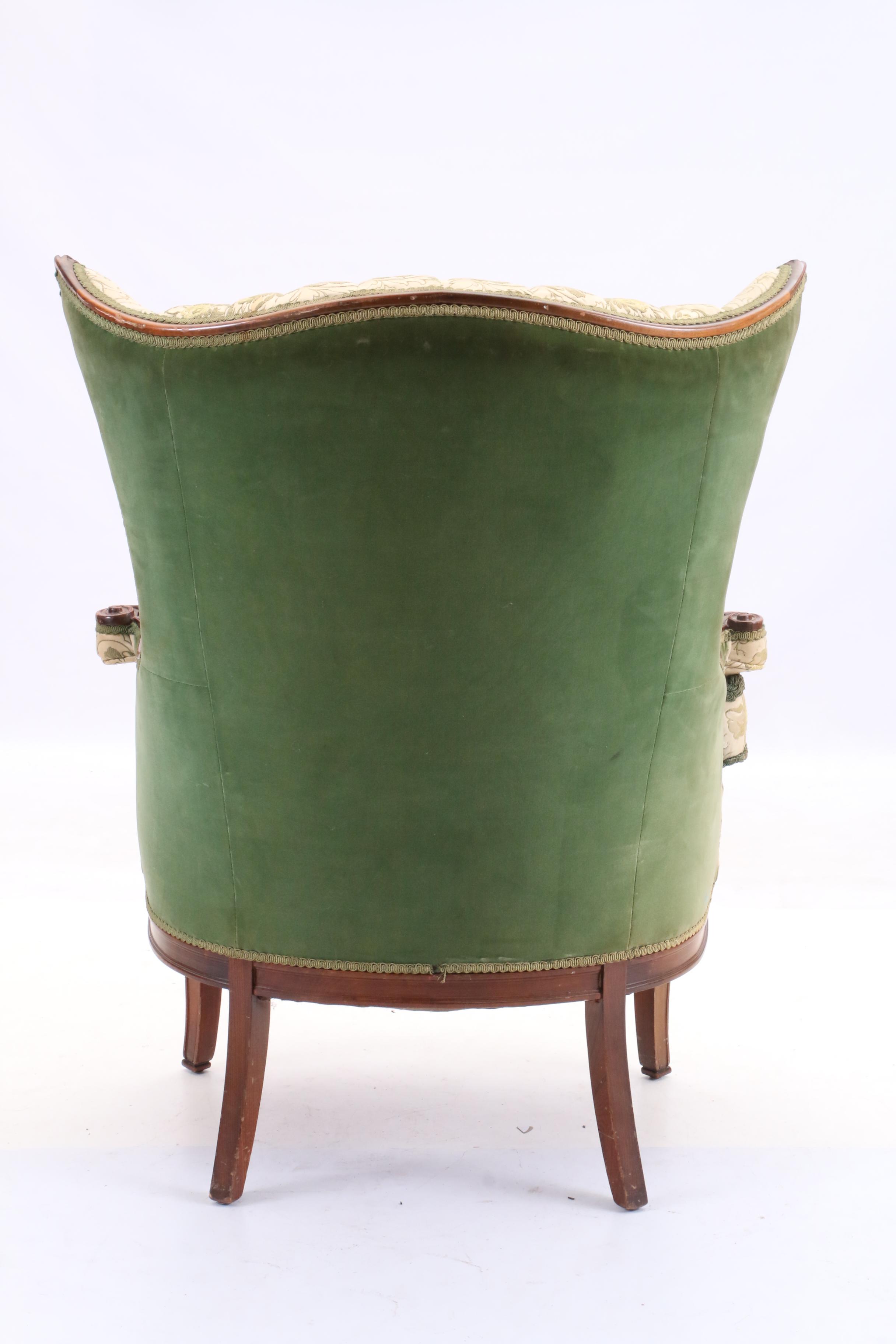 Upholstered Wing Back Arm Chair by Golden's Furniture