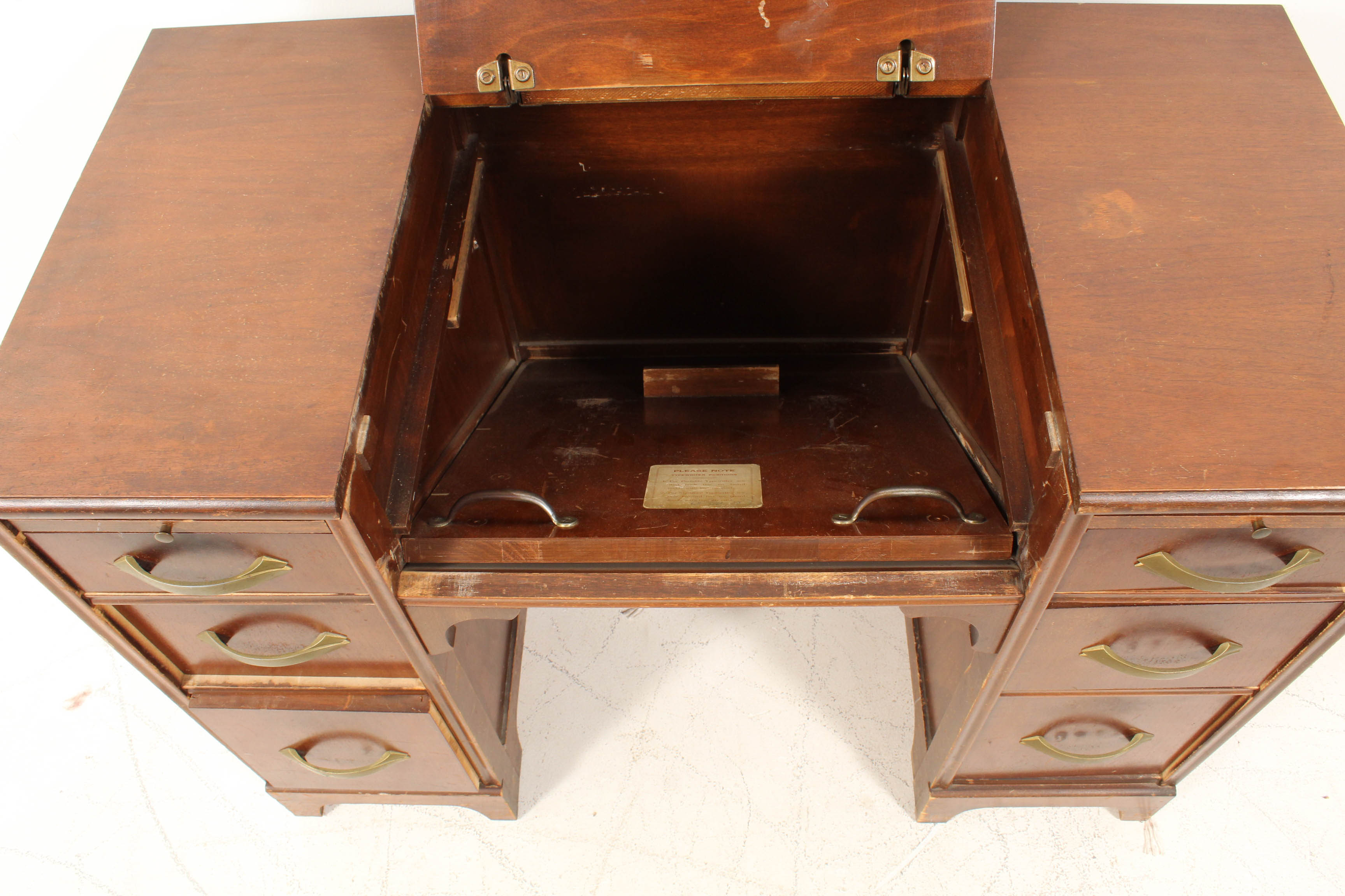 Walnut Veneer Typewriter Desk