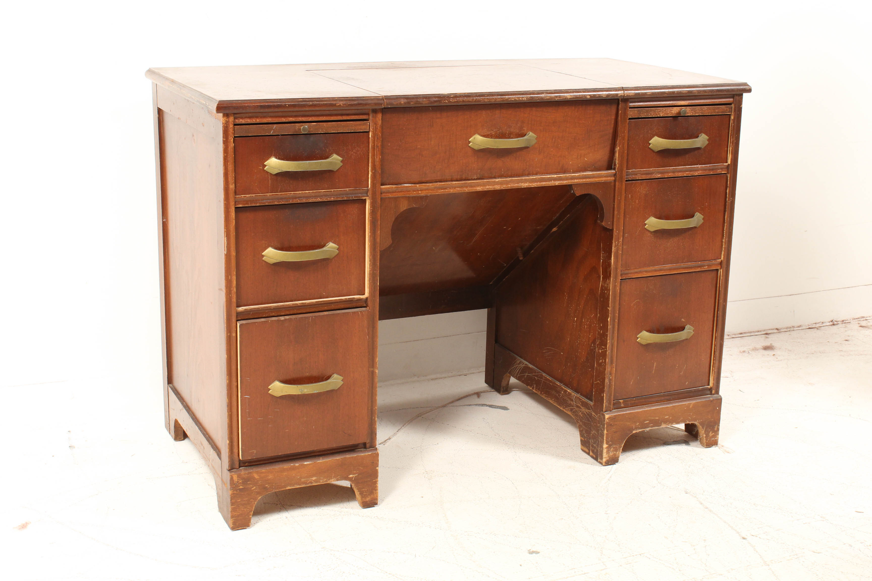 Walnut Veneer Typewriter Desk