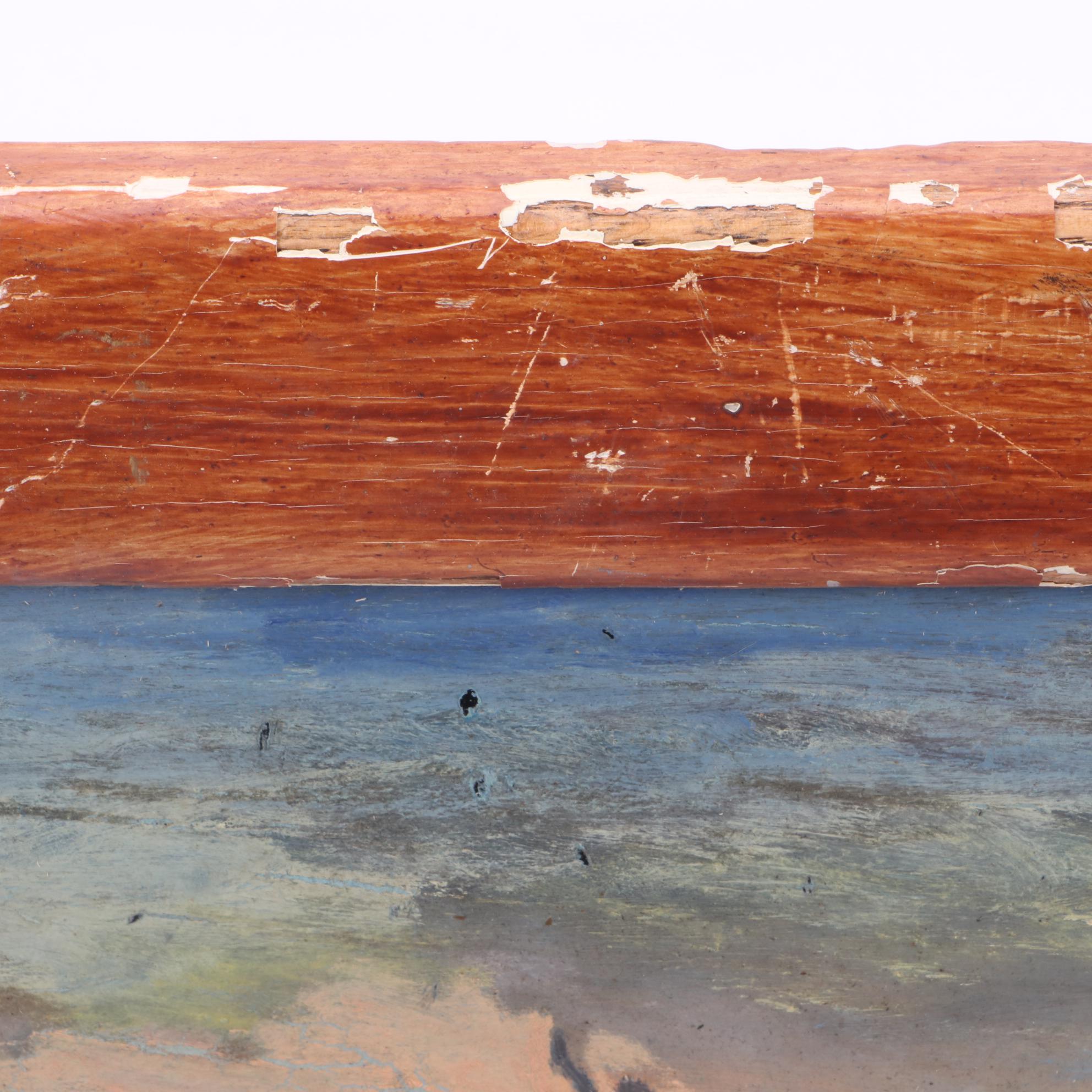 McLeese 1950s New York Harbor Scene Oil Painting on Glass