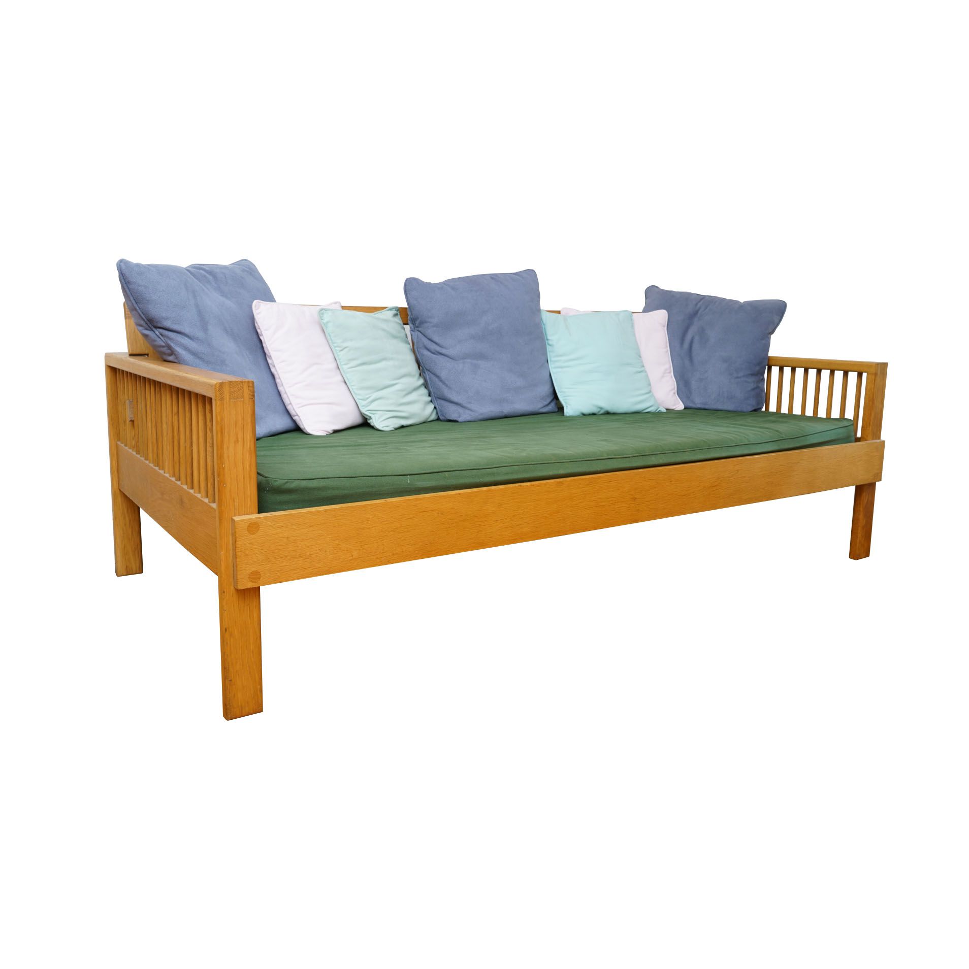 Contemporary Oak "Spindle" Sofa/Day Bed by Charles Webb