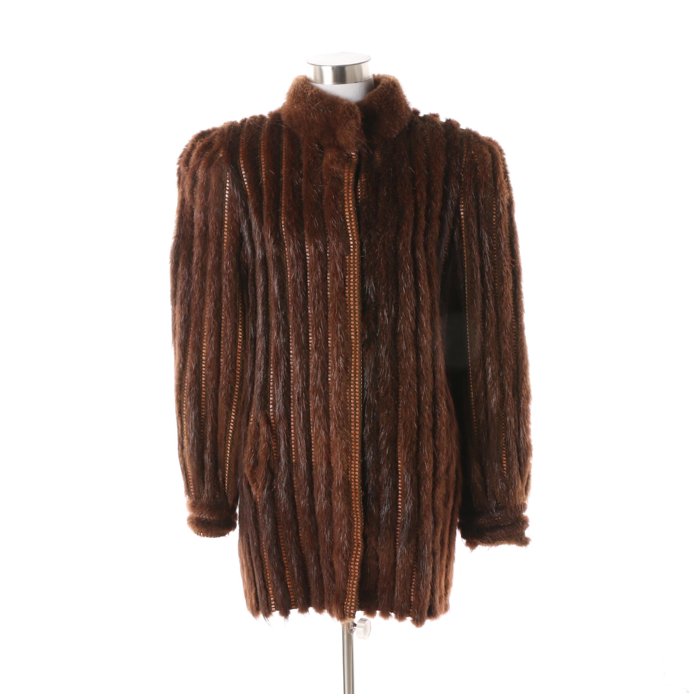 Women's Vintage Argentinian Saric Pieles Nutria Fur and Leather Jacket