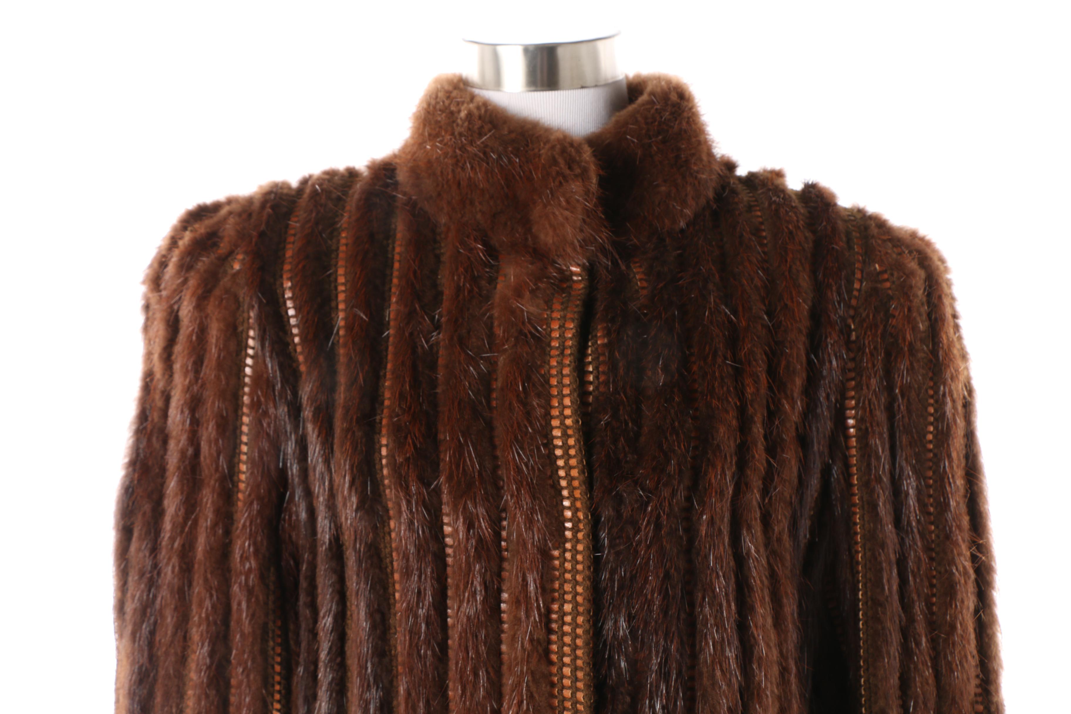 Women's Vintage Argentinian Saric Pieles Nutria Fur and Leather Jacket