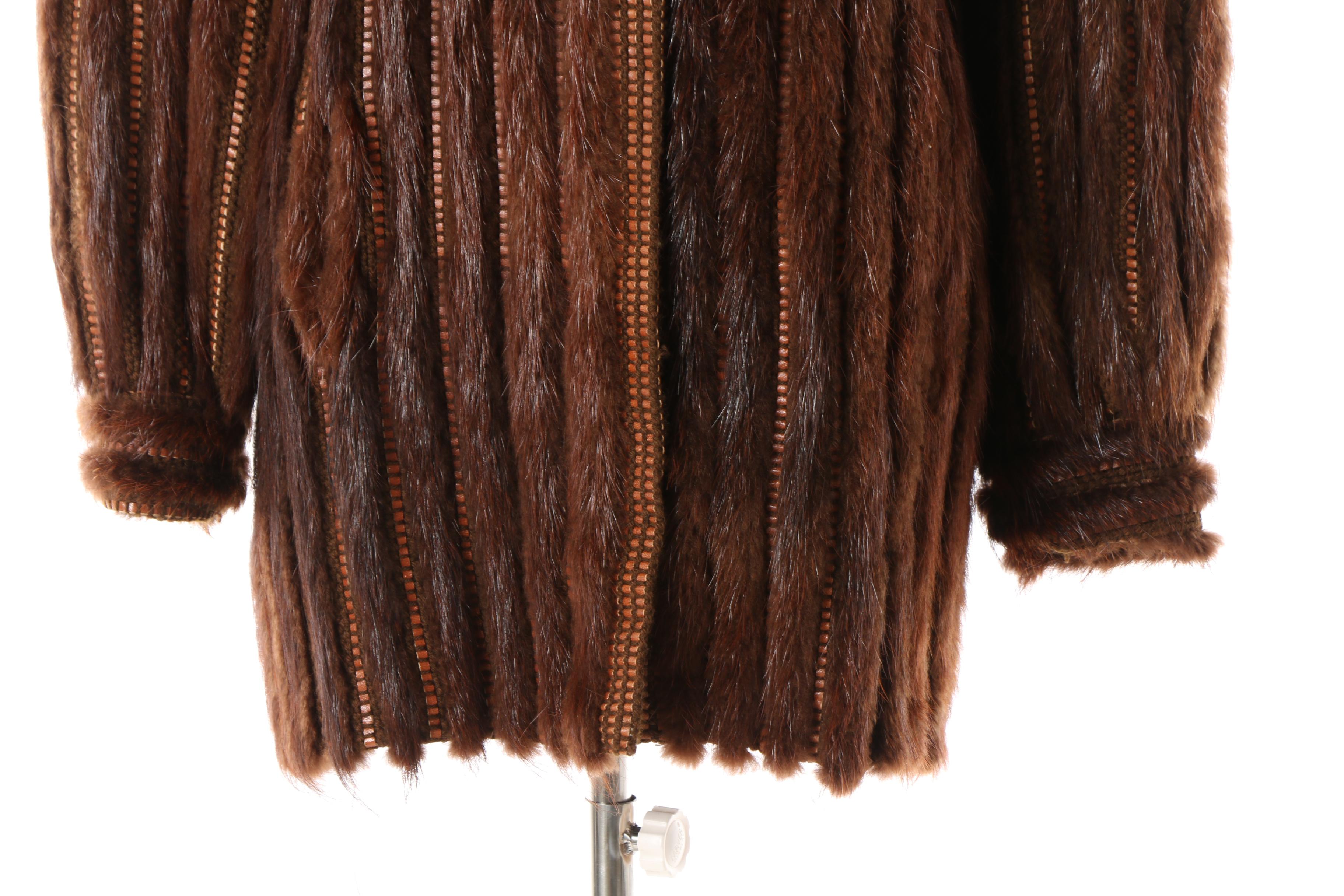Women's Vintage Argentinian Saric Pieles Nutria Fur and Leather Jacket