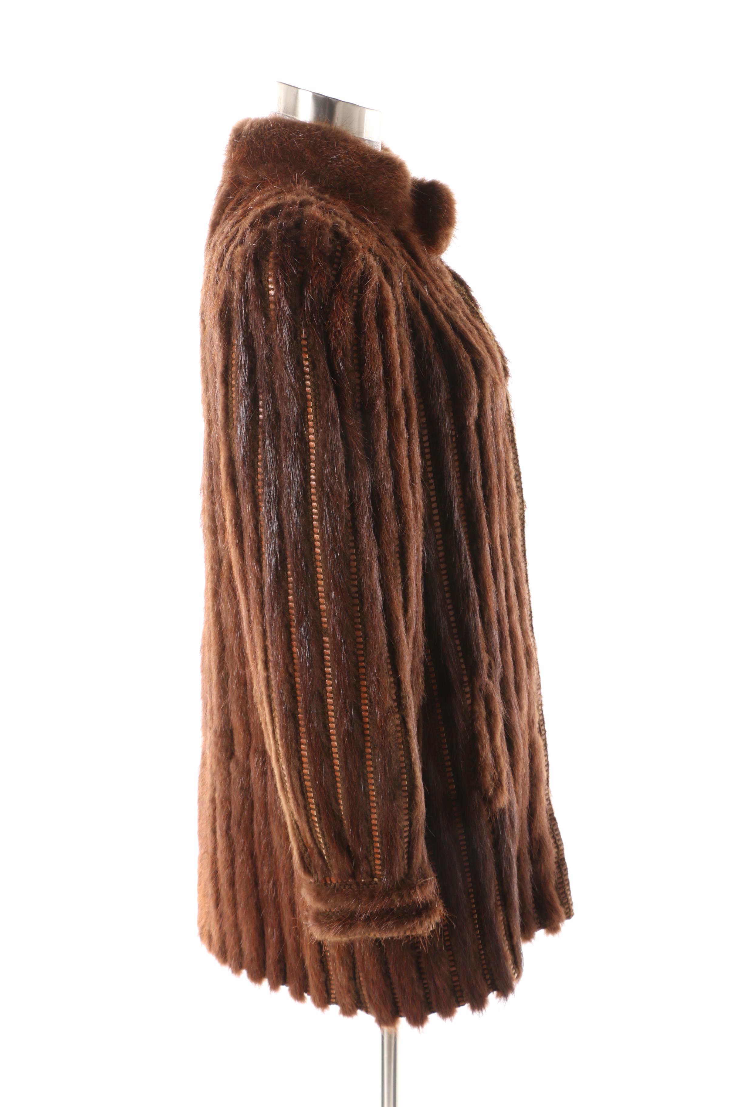 Women's Vintage Argentinian Saric Pieles Nutria Fur and Leather Jacket