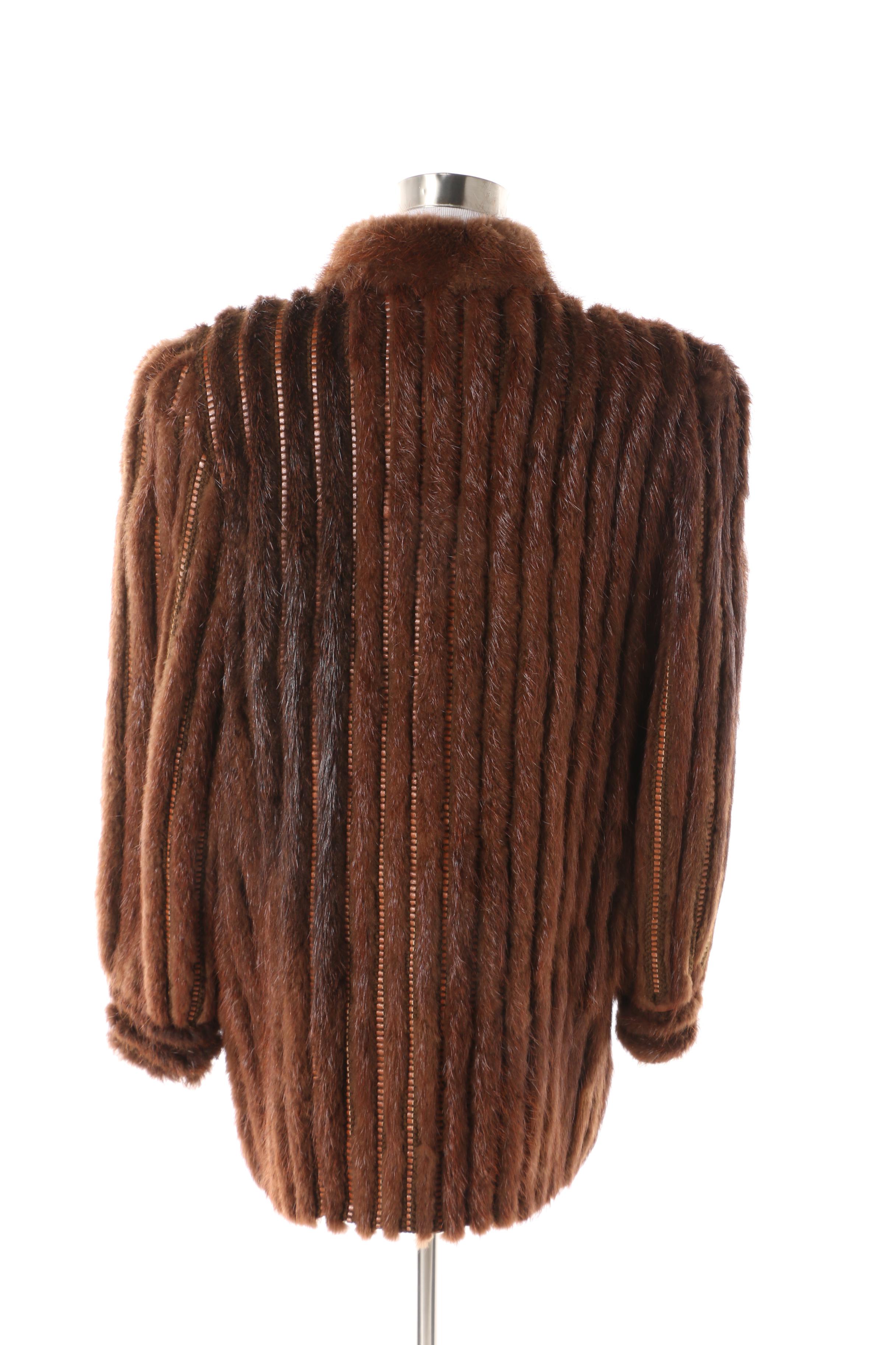 Women's Vintage Argentinian Saric Pieles Nutria Fur and Leather Jacket