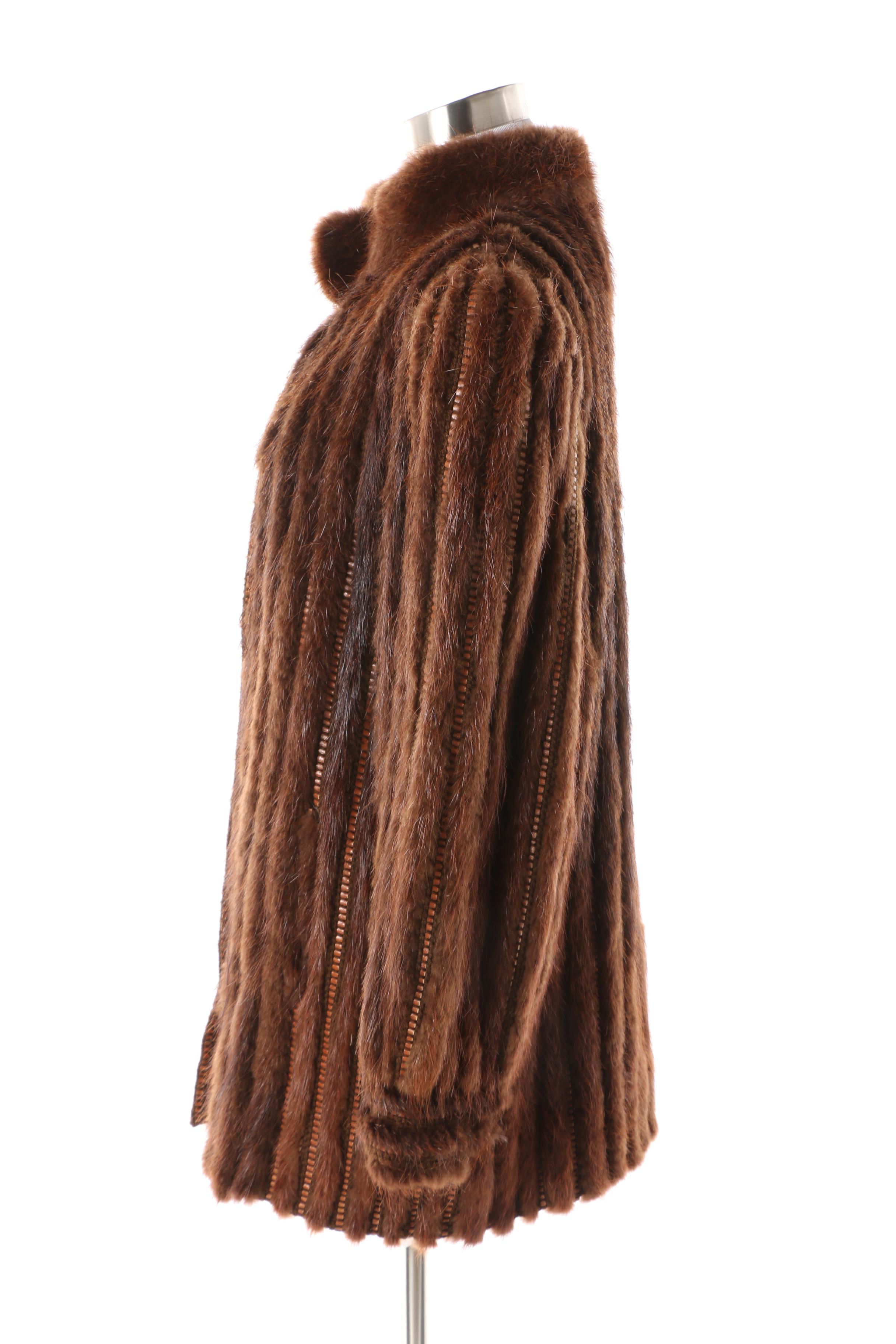 Women's Vintage Argentinian Saric Pieles Nutria Fur and Leather Jacket