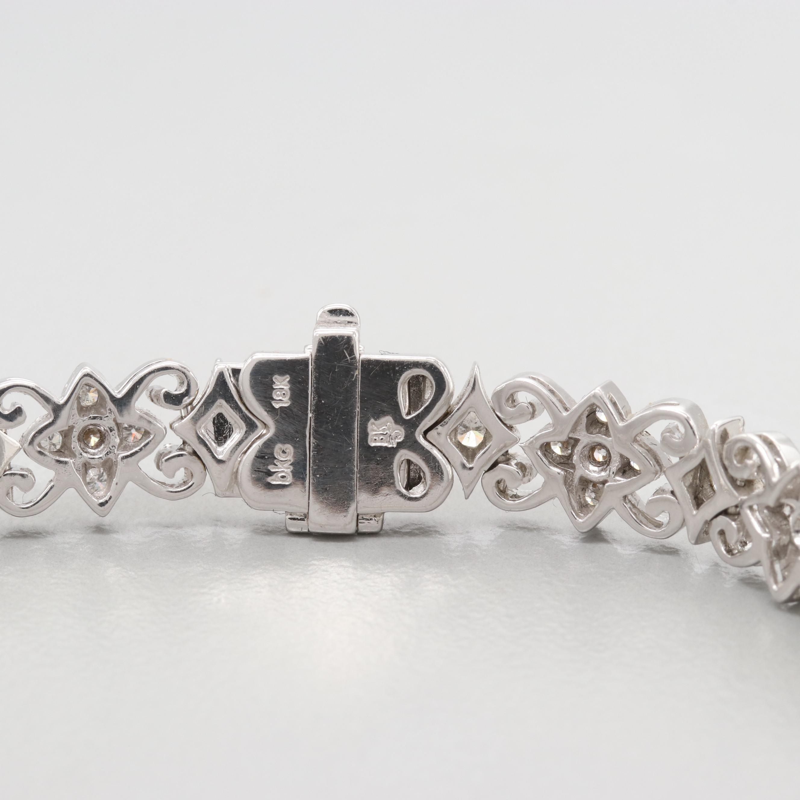 18K White Gold 1.35 CTW Diamond Tennis Bracelet