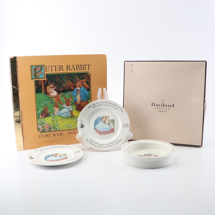 Wedgwood "Peter Rabbit" Children's Tableware with Story Book Snack Mats