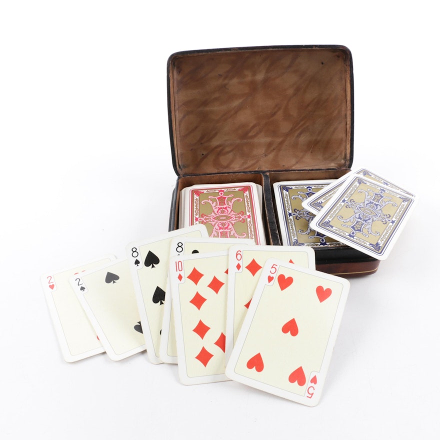 Leather Case with Playing Cards