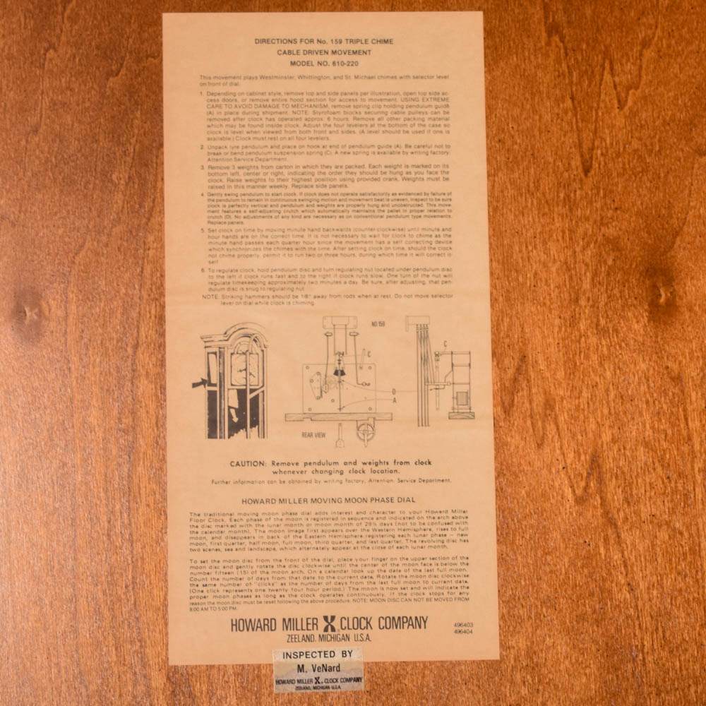 Howard Miller "Traditional Collection" Triple Chime Grandfather Clock