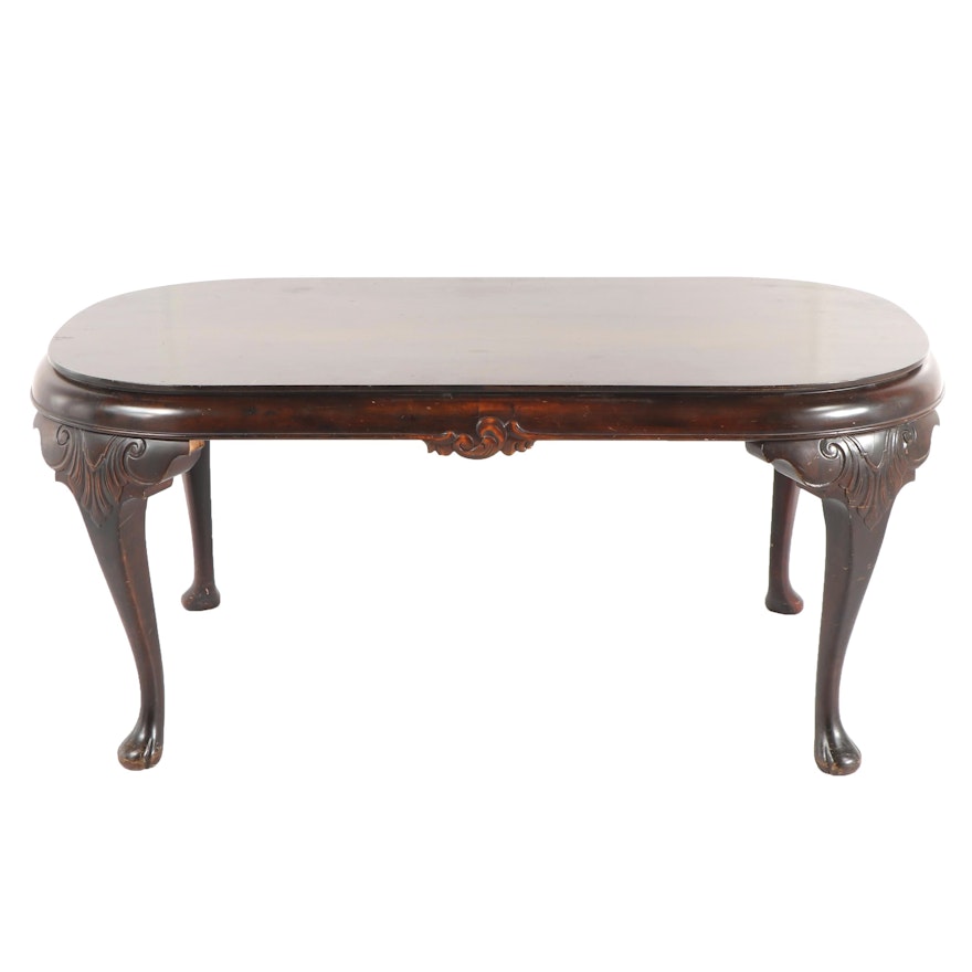 Queen Anne Style Mahogany Coffee Table, Early/Mid 20th Century