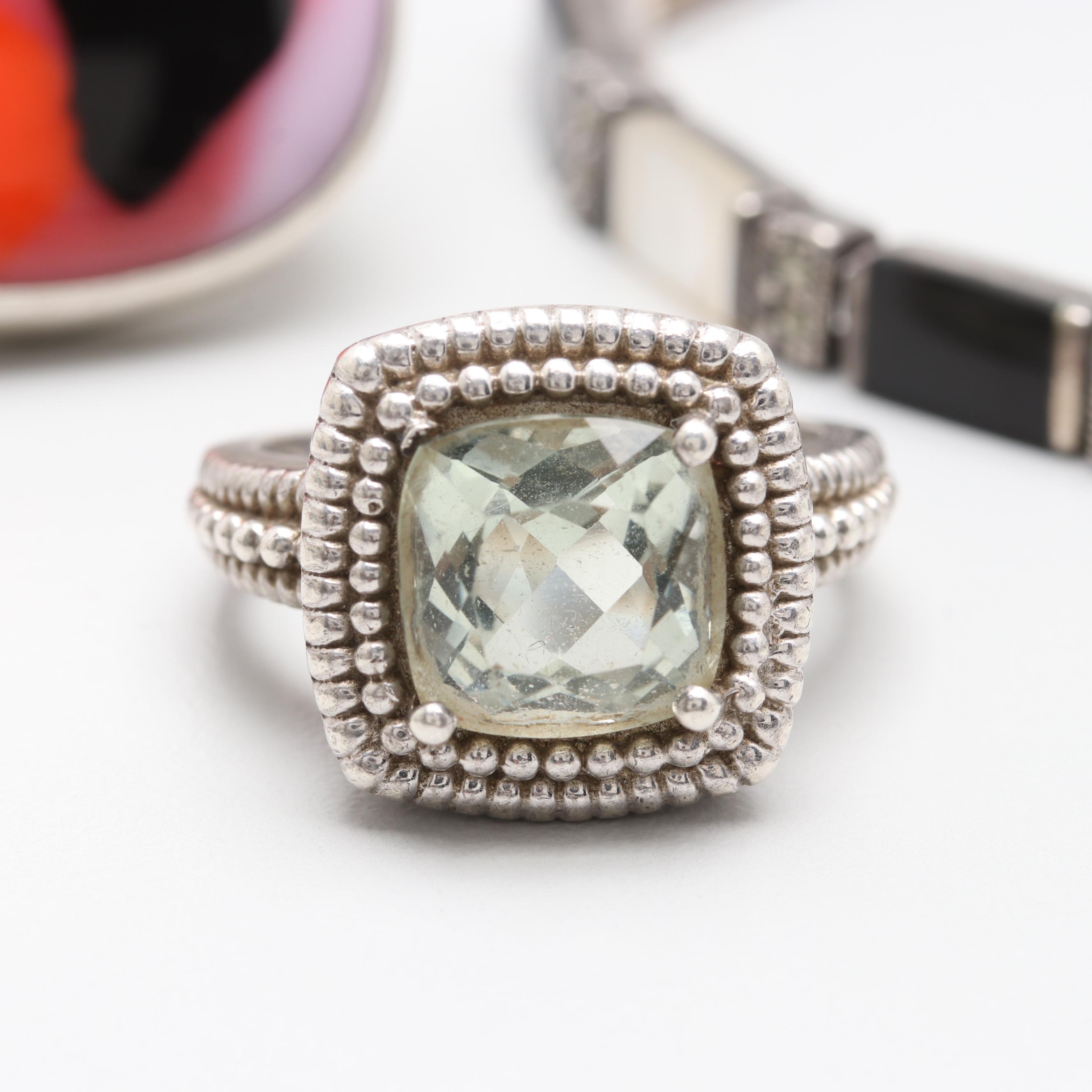 Sterling Silver Abalone, Amber and Mother of Pearl Jewelry Assortment