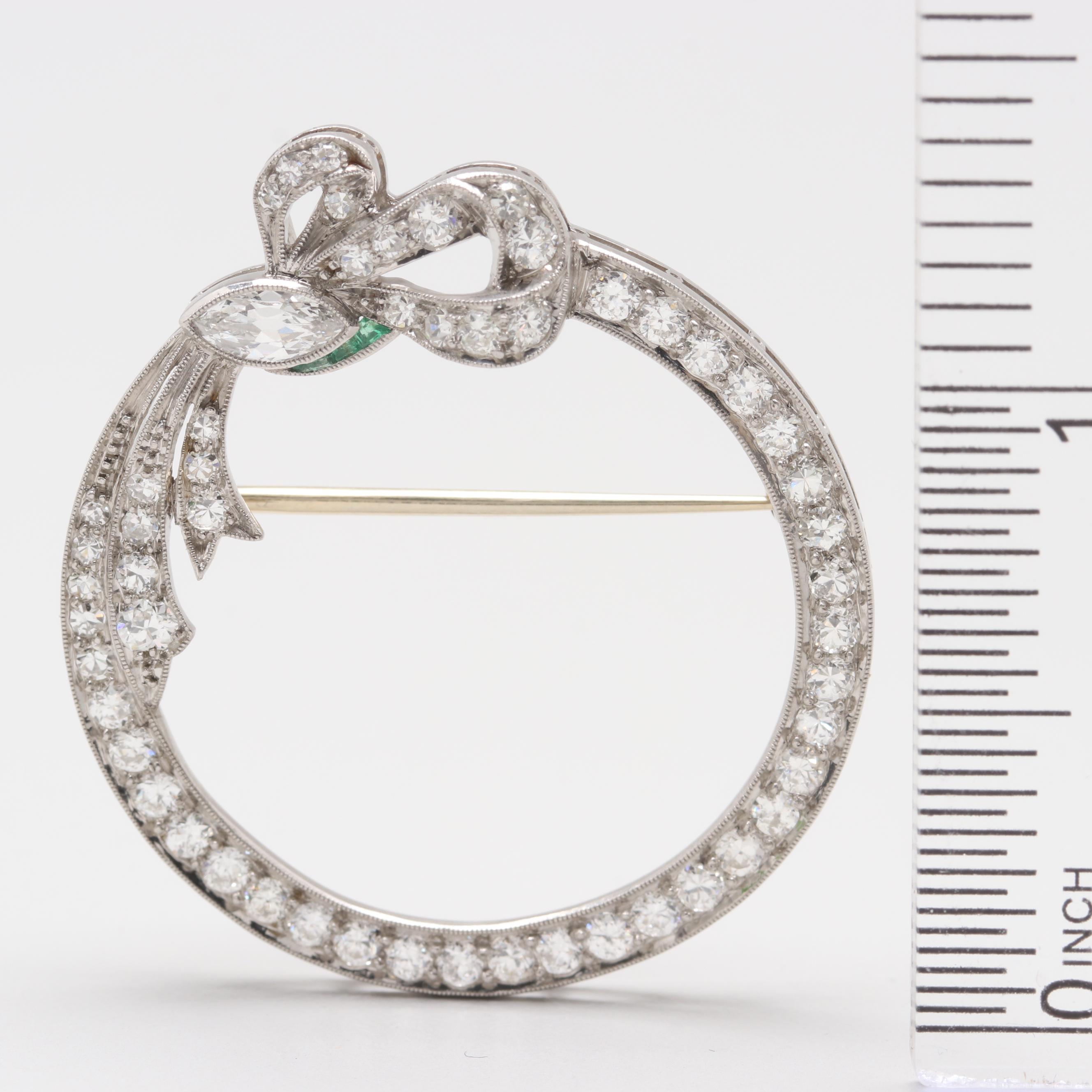 Platinum 1.68 CTW Diamond Bow Brooch