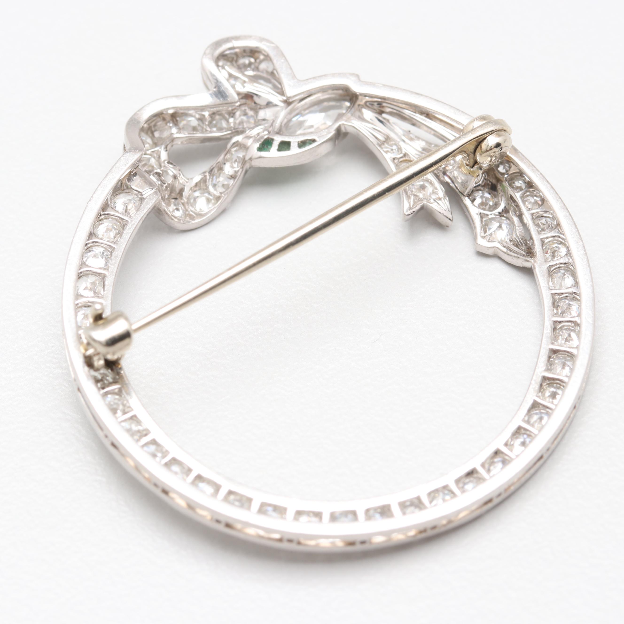 Platinum 1.68 CTW Diamond Bow Brooch