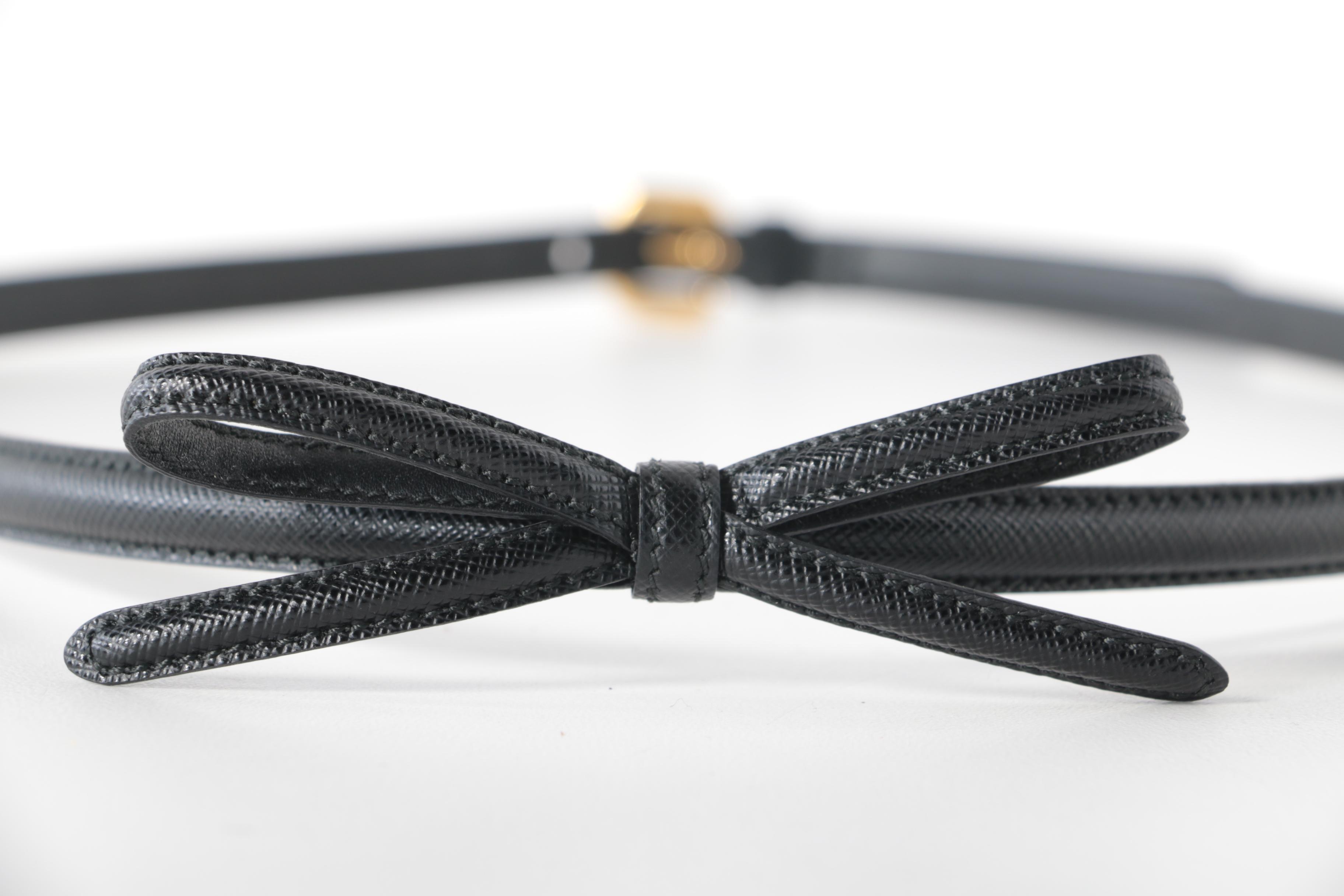 Prada Black Saffiano Leather Belt