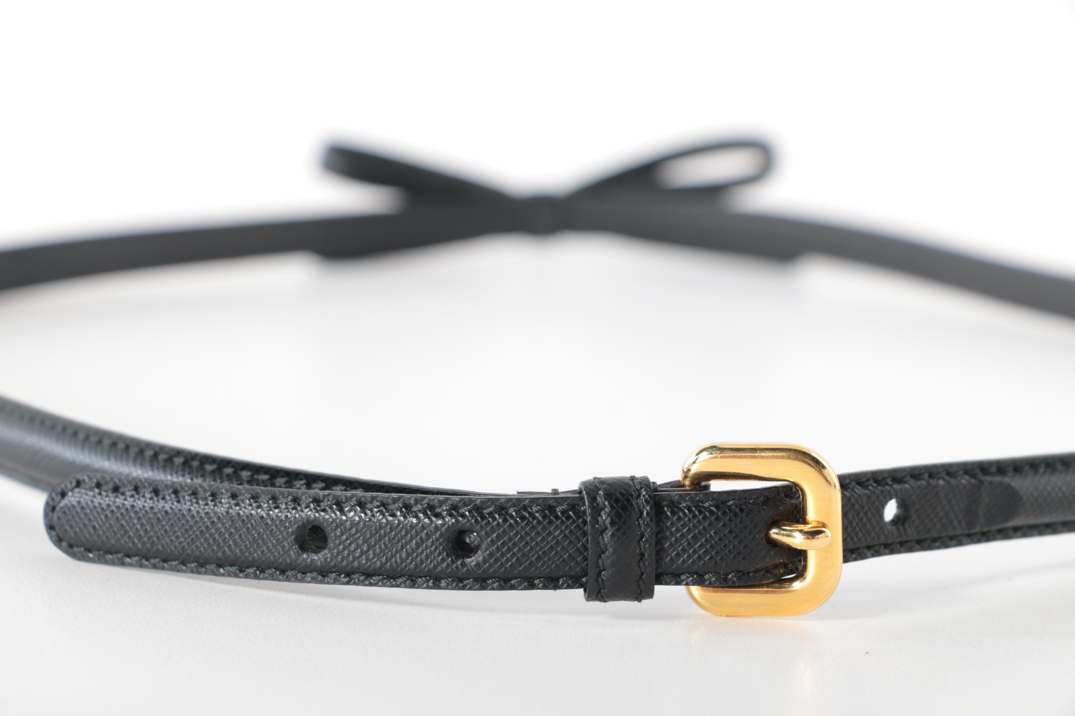 Prada Black Saffiano Leather Belt