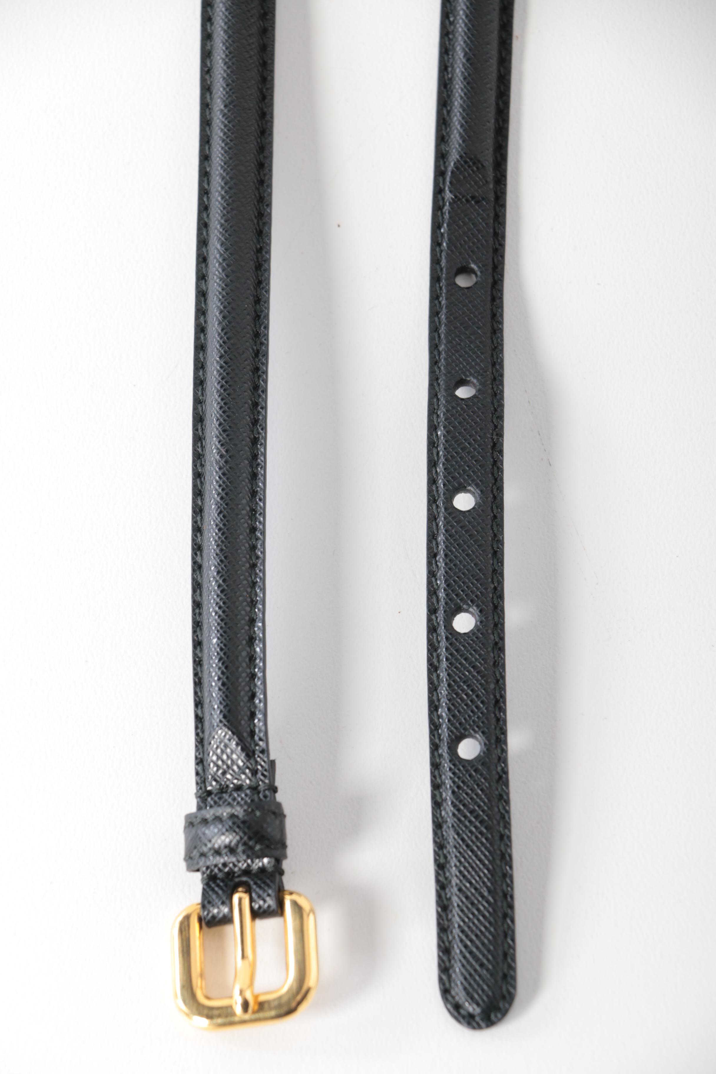 Prada Black Saffiano Leather Belt