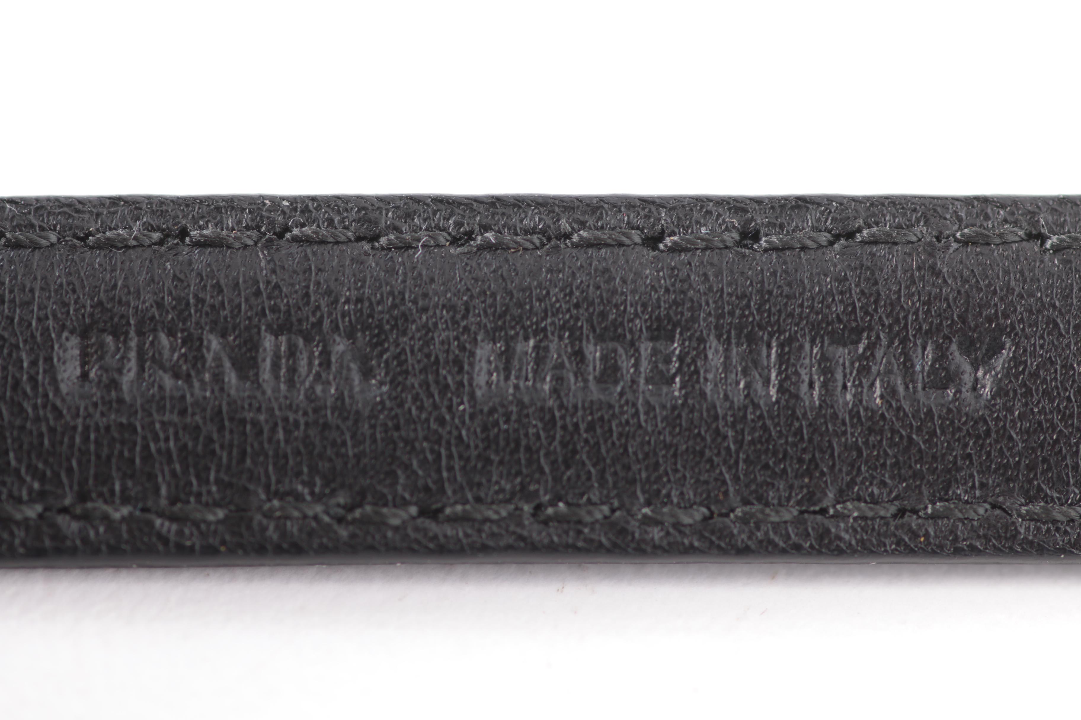 Prada Black Saffiano Leather Belt