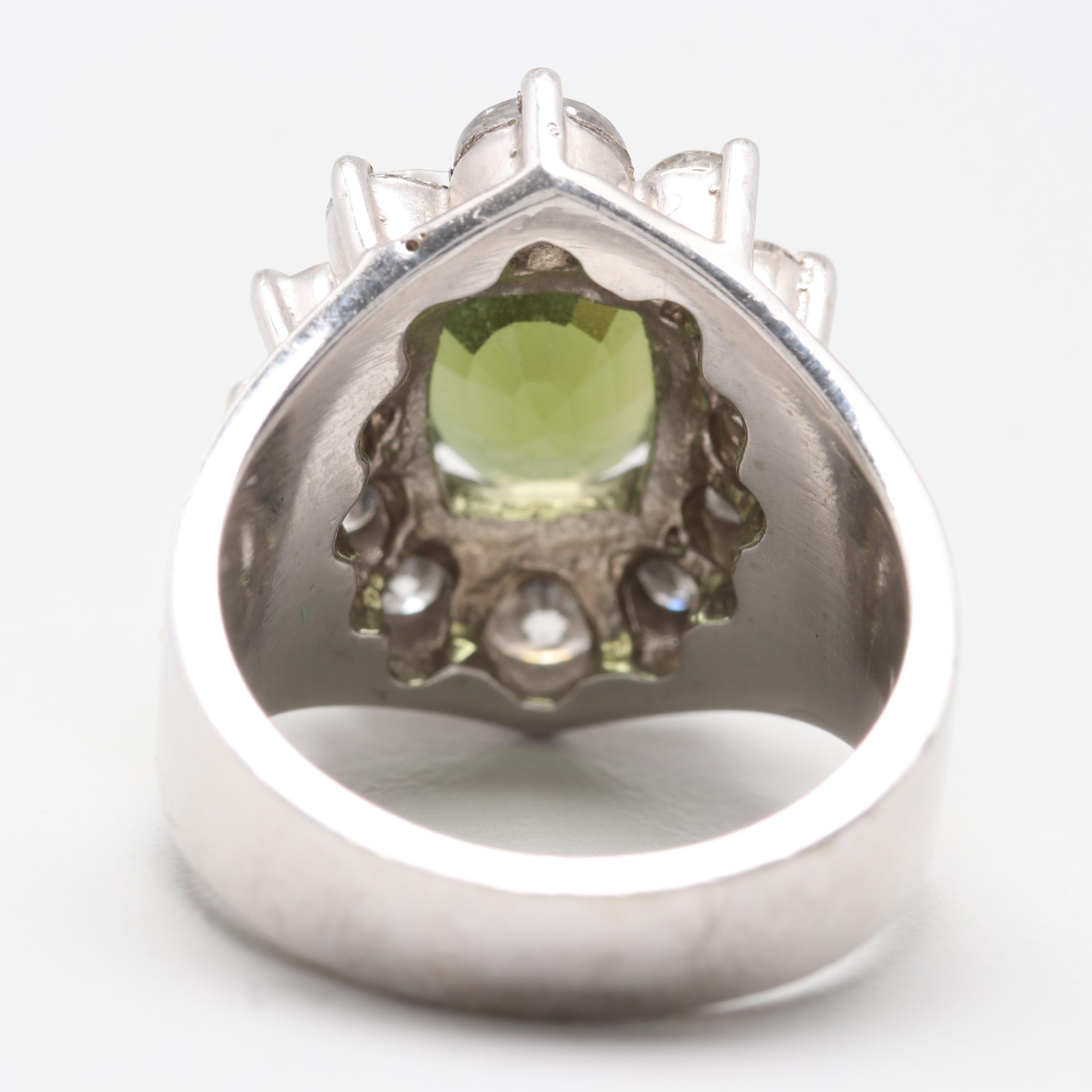 14K White Gold Tourmaline and 1.66 CTW Diamond Ring