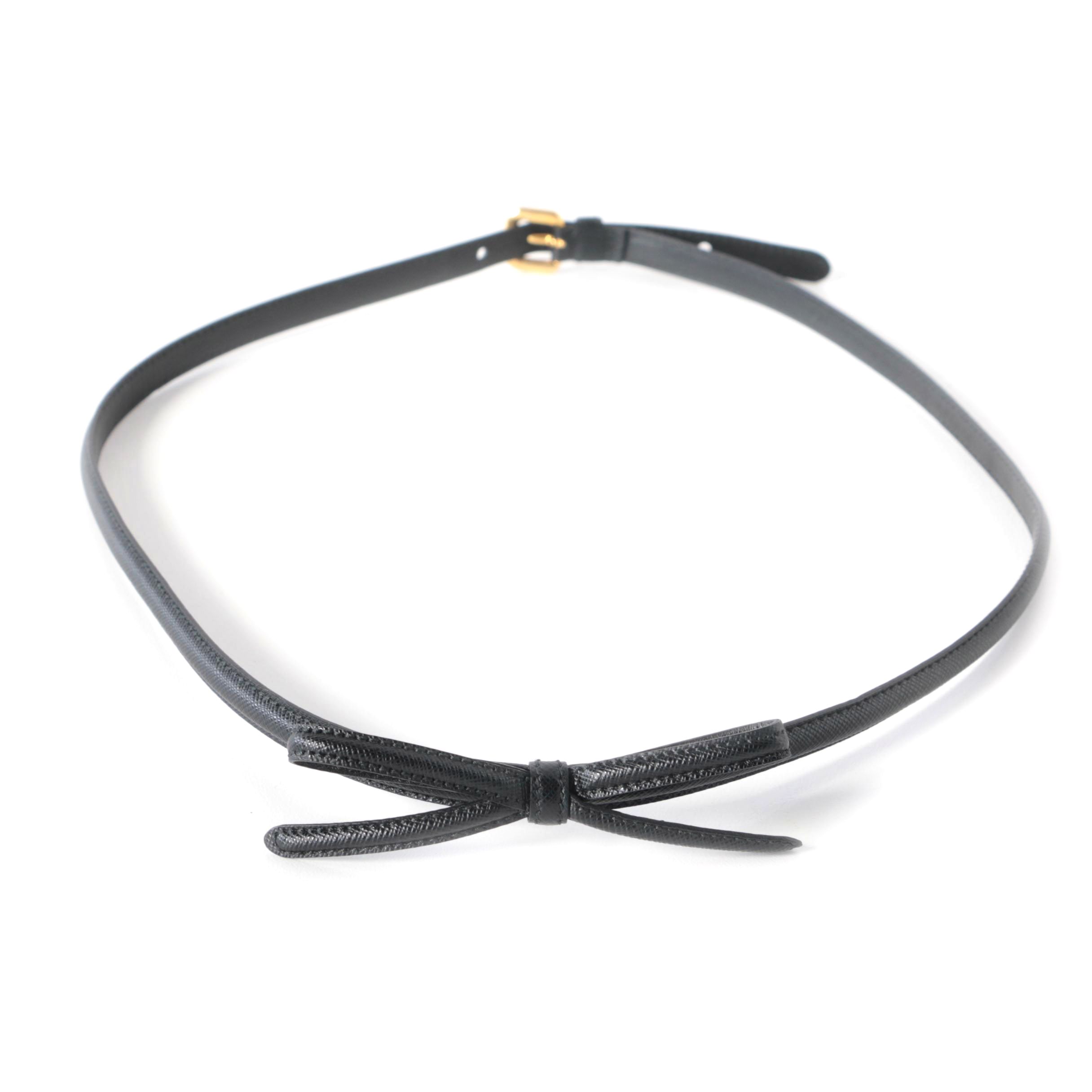Prada Black Saffiano Leather Belt