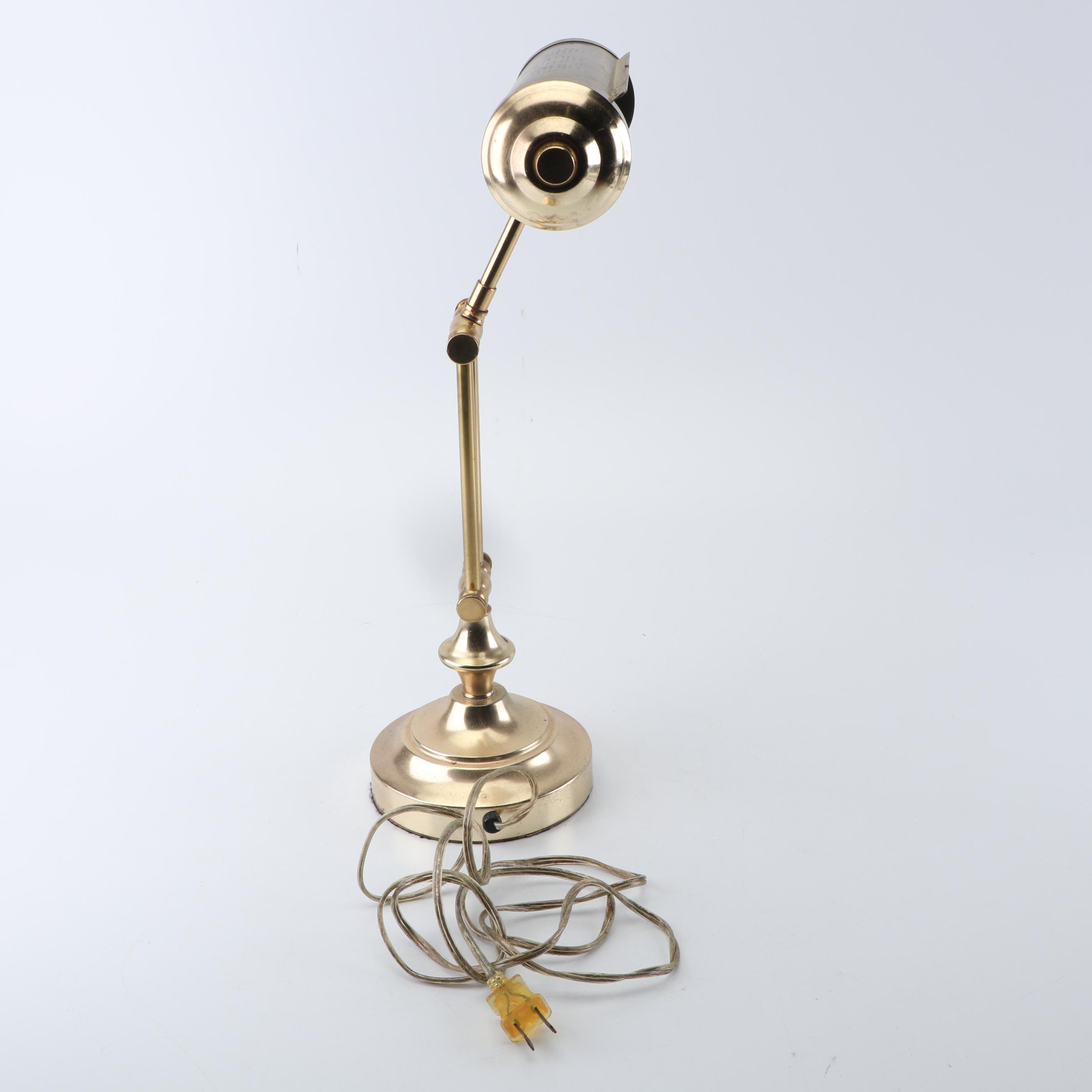 Adjustable Brass Finished Piano/Desk Lamp
