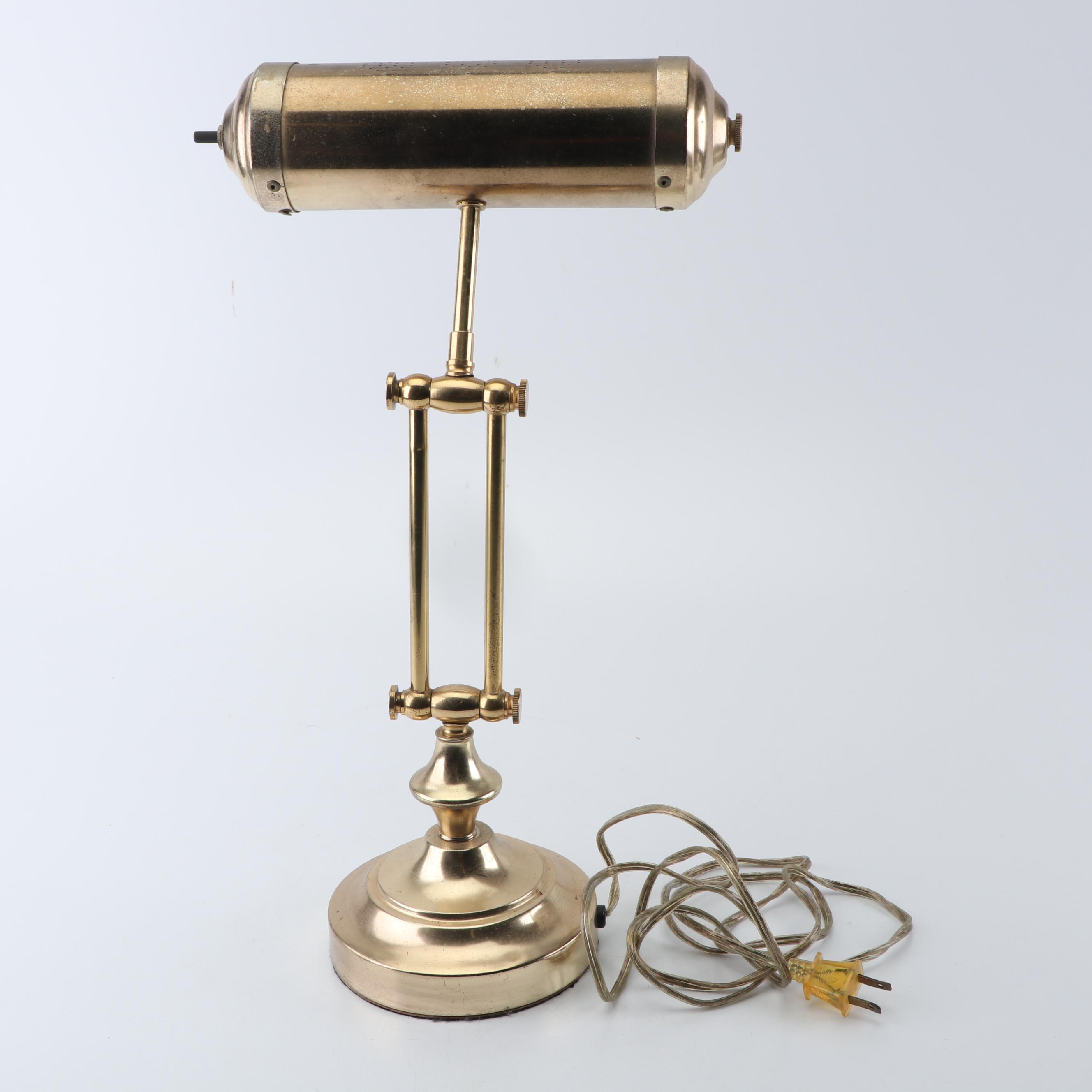 Adjustable Brass Finished Piano/Desk Lamp