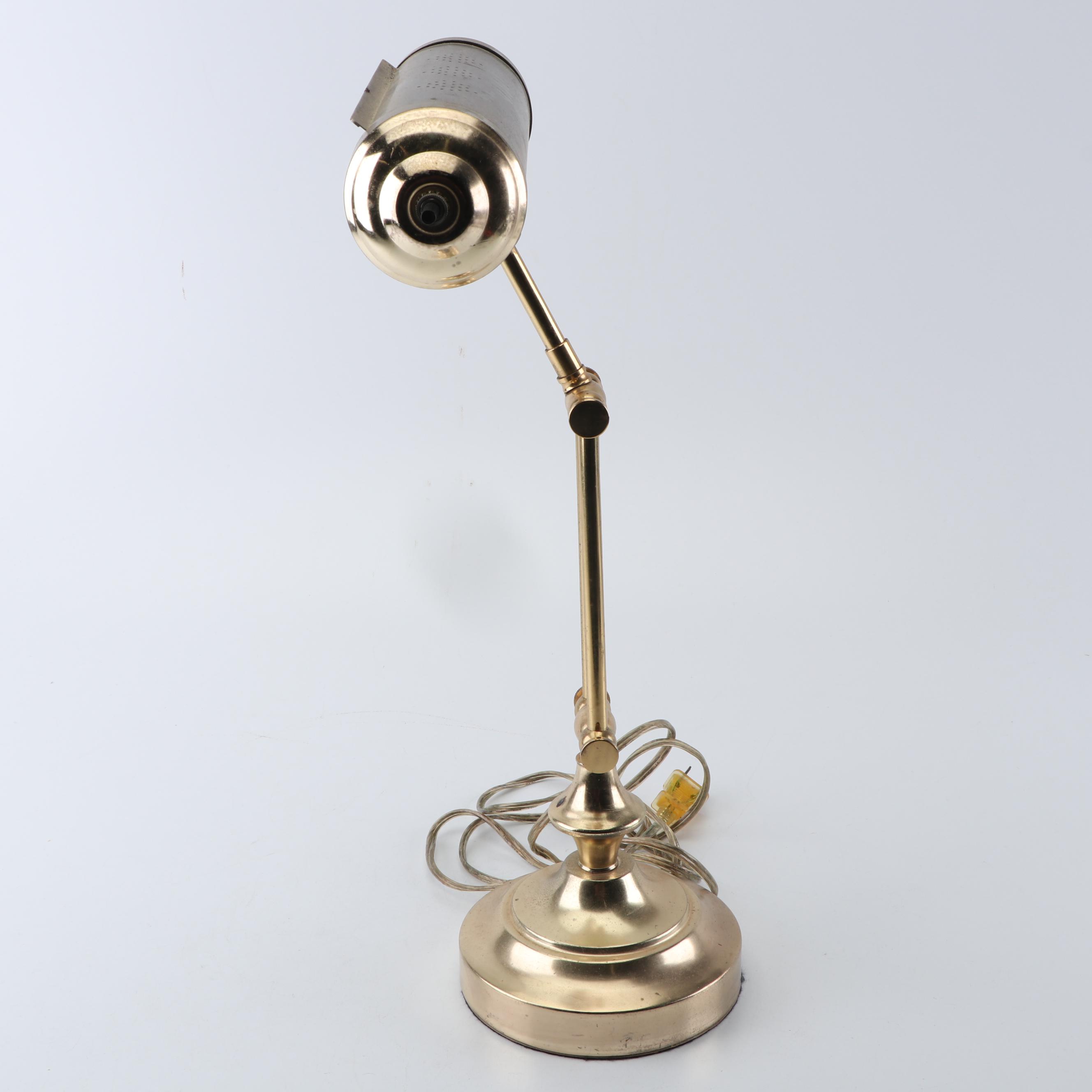 Adjustable Brass Finished Piano/Desk Lamp