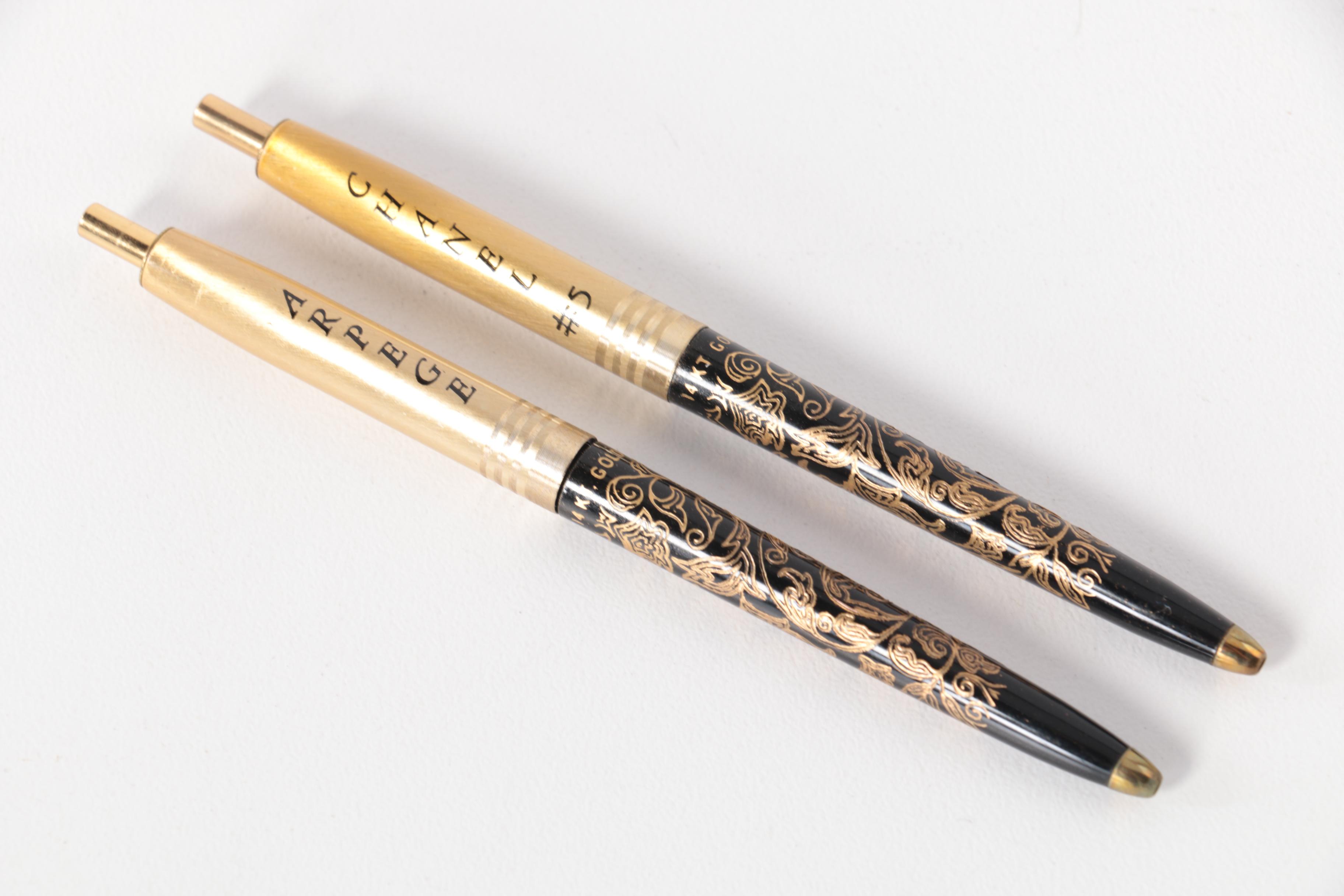 Arpege and Chanel "No. 5" Perfumed Pen Set with 14K Gold