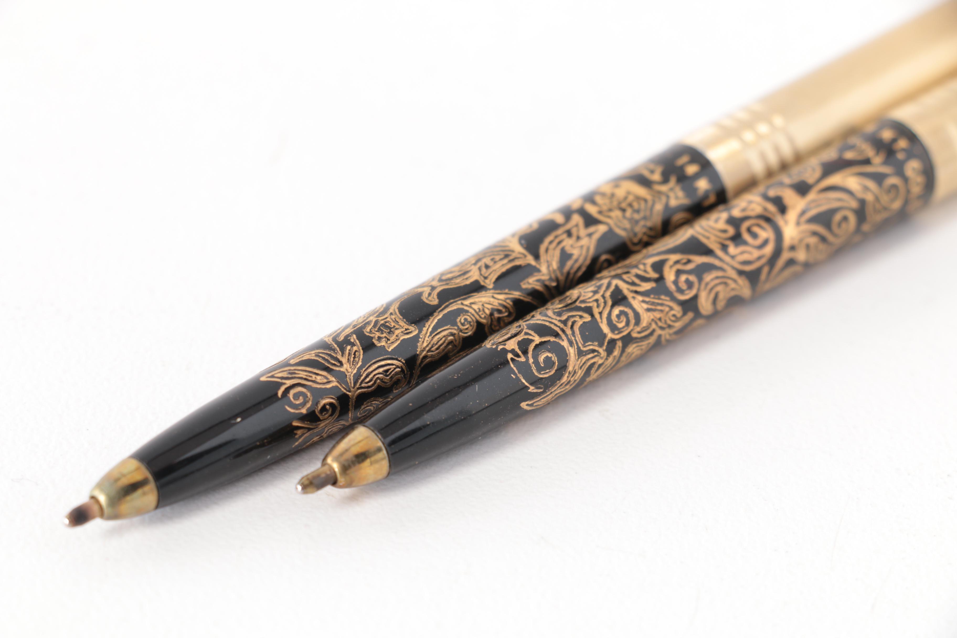 Arpege and Chanel "No. 5" Perfumed Pen Set with 14K Gold