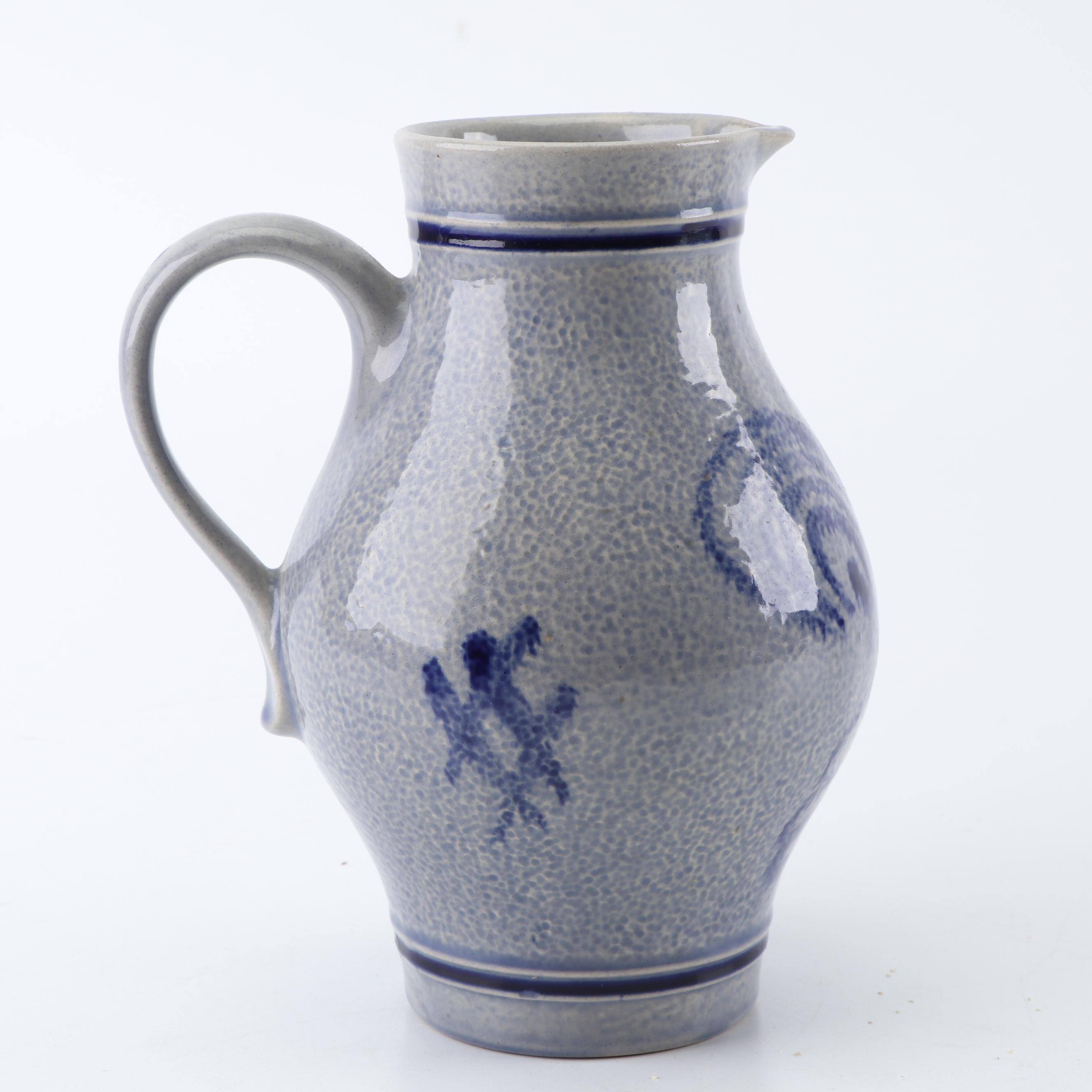 Marzi & Remy German Blue Salt Glazed Stoneware Pitcher Set