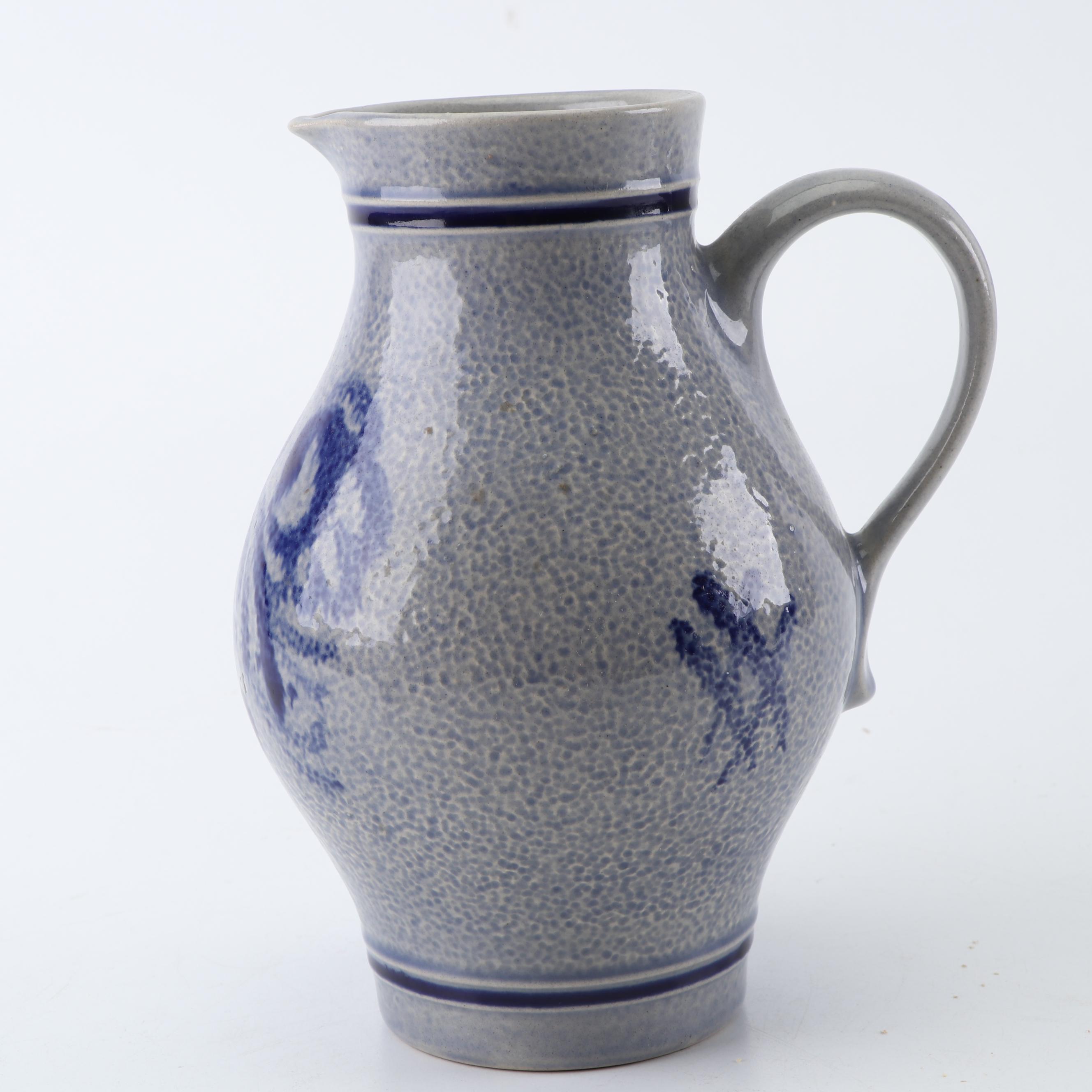 Marzi & Remy German Blue Salt Glazed Stoneware Pitcher Set