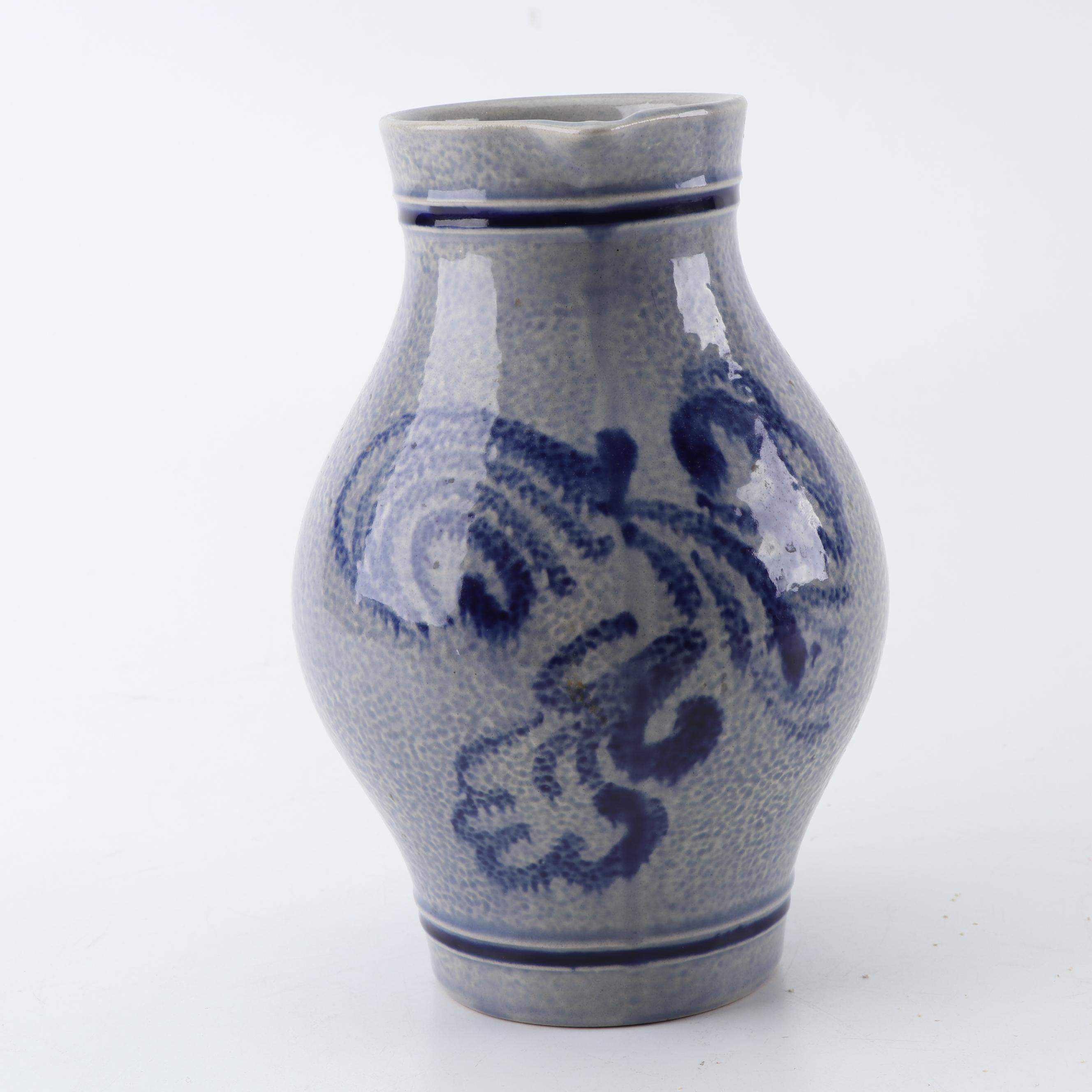 Marzi & Remy German Blue Salt Glazed Stoneware Pitcher Set