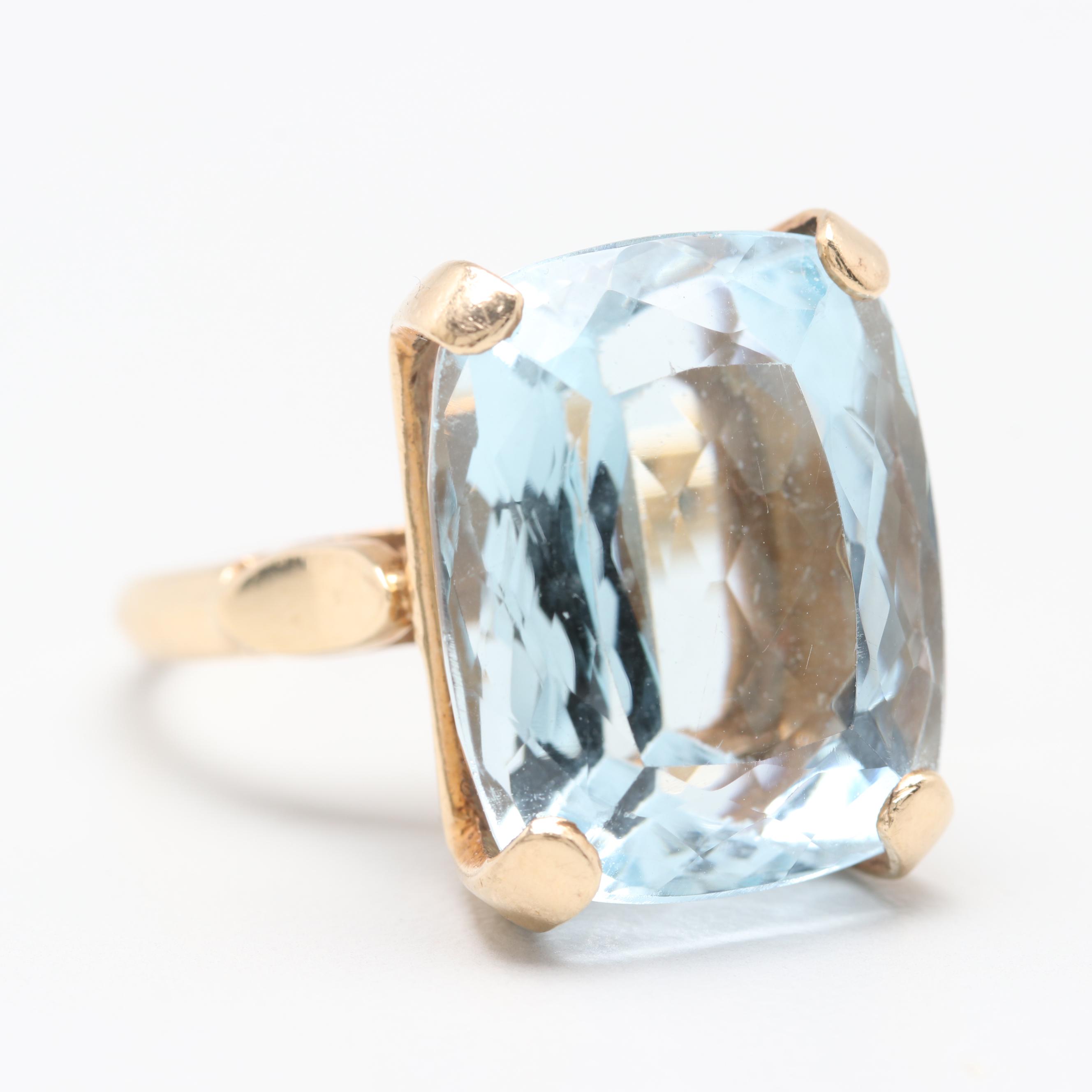 10K Yellow Gold 10.80 CT Topaz Ring