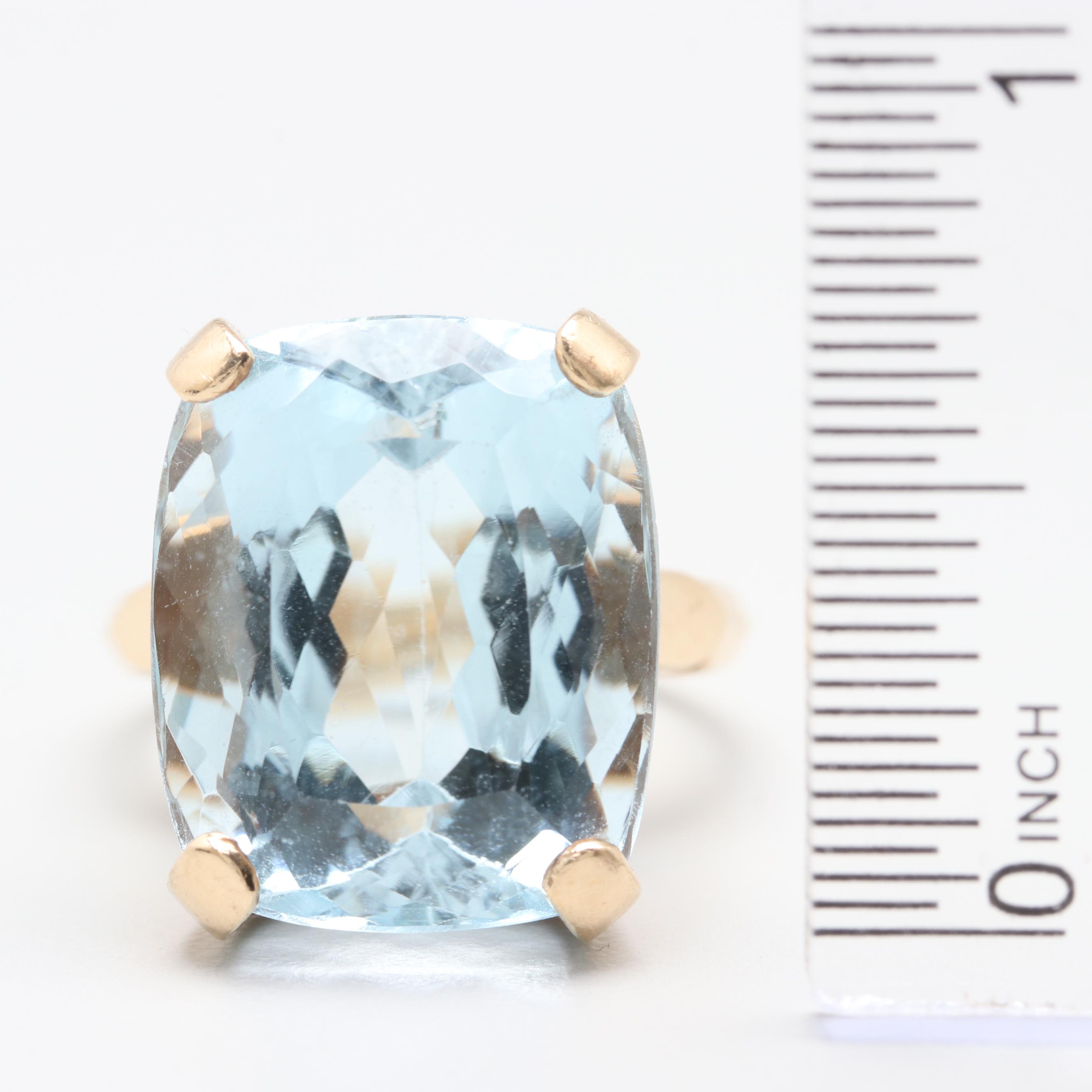 10K Yellow Gold 10.80 CT Topaz Ring