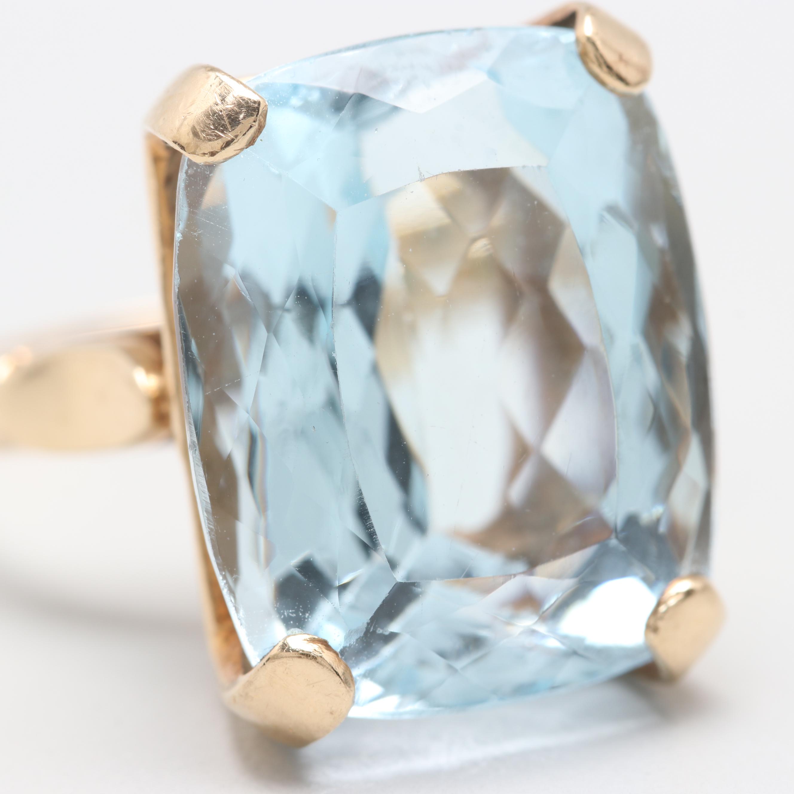 10K Yellow Gold 10.80 CT Topaz Ring