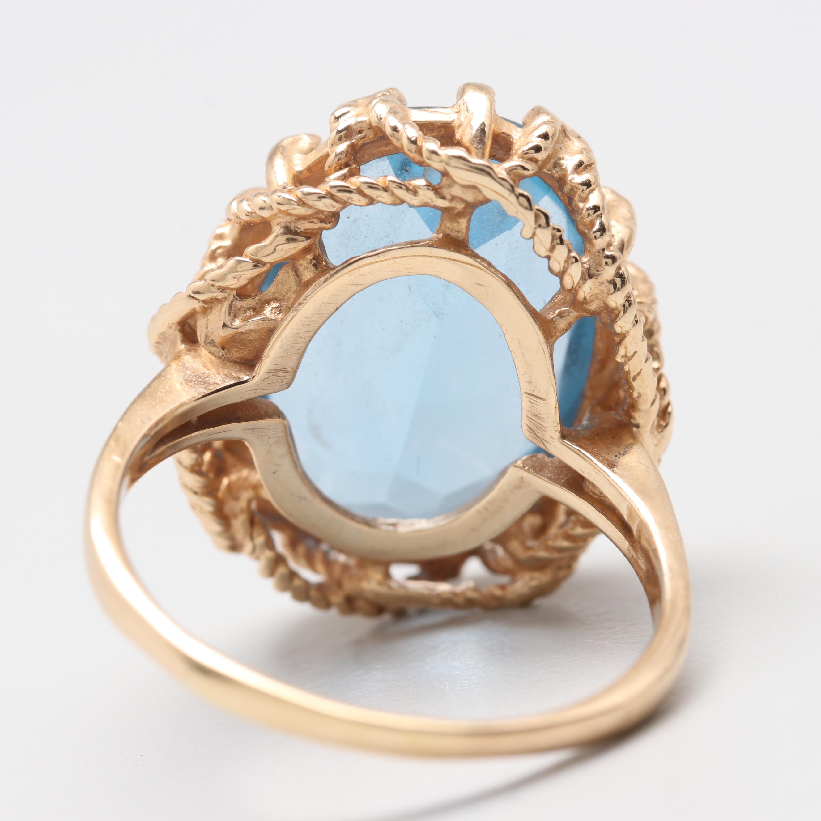 10K Yellow Gold Synthetic Spinel Ring