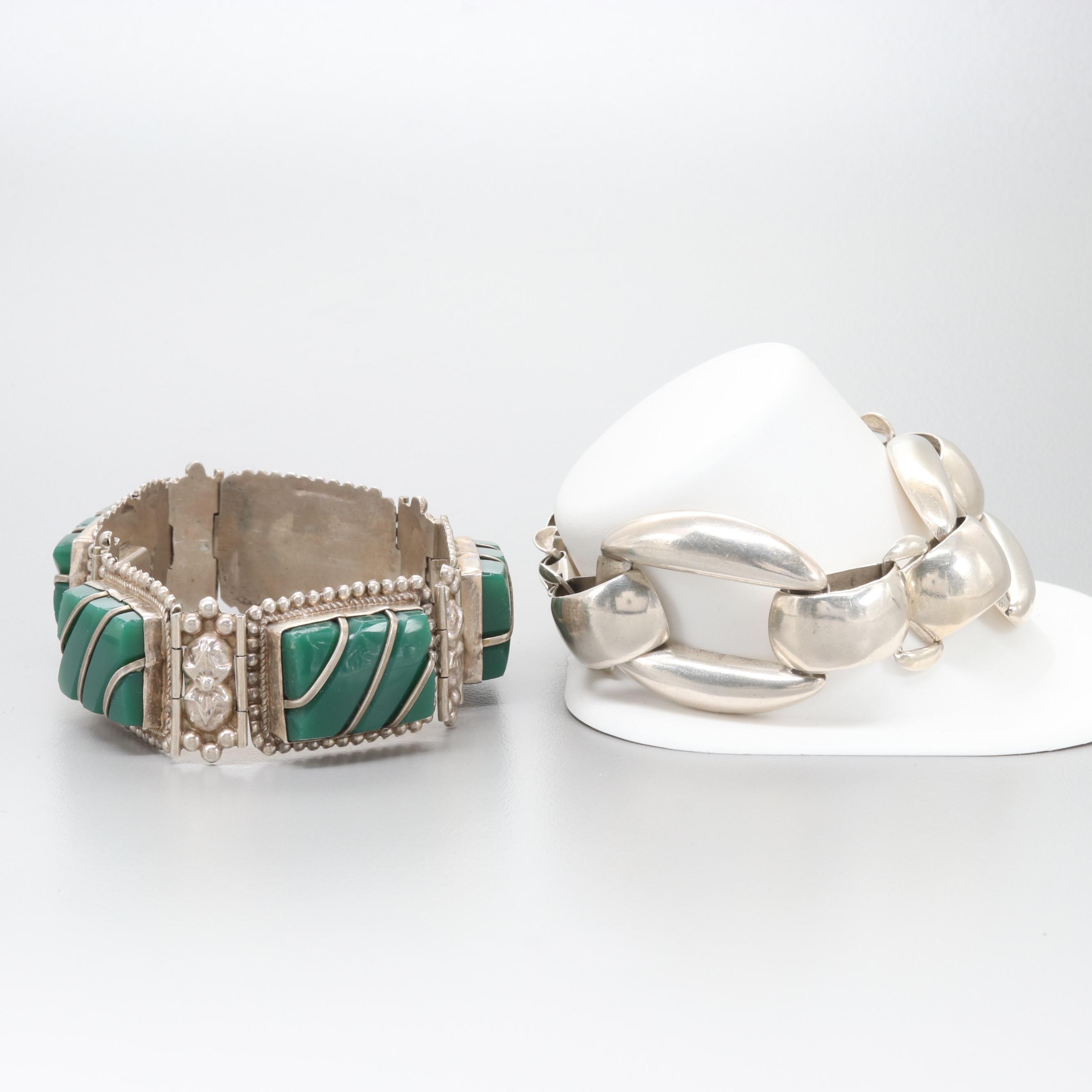 Mexican Sterling Silver and Glass Bracelet Selection