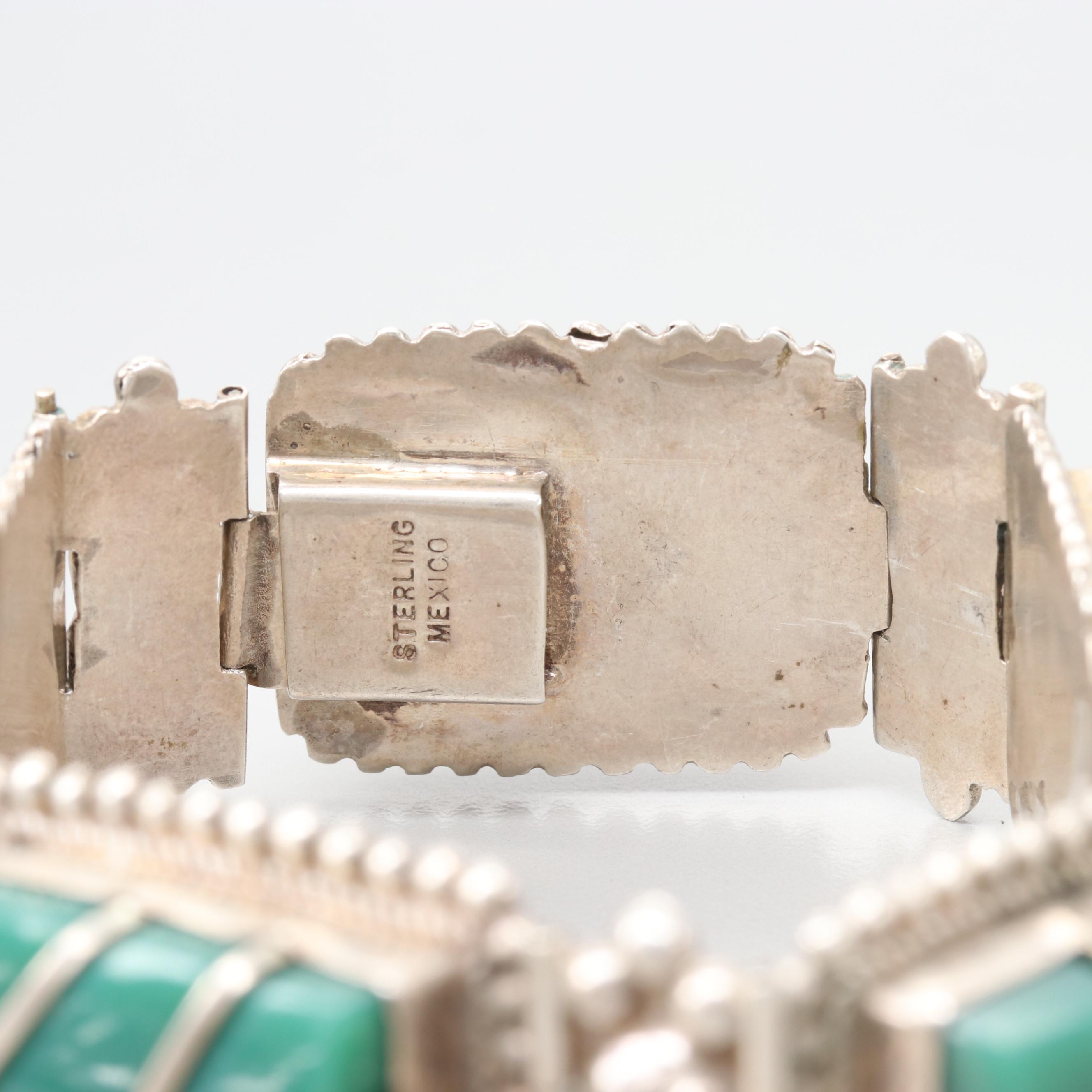 Mexican Sterling Silver and Glass Bracelet Selection